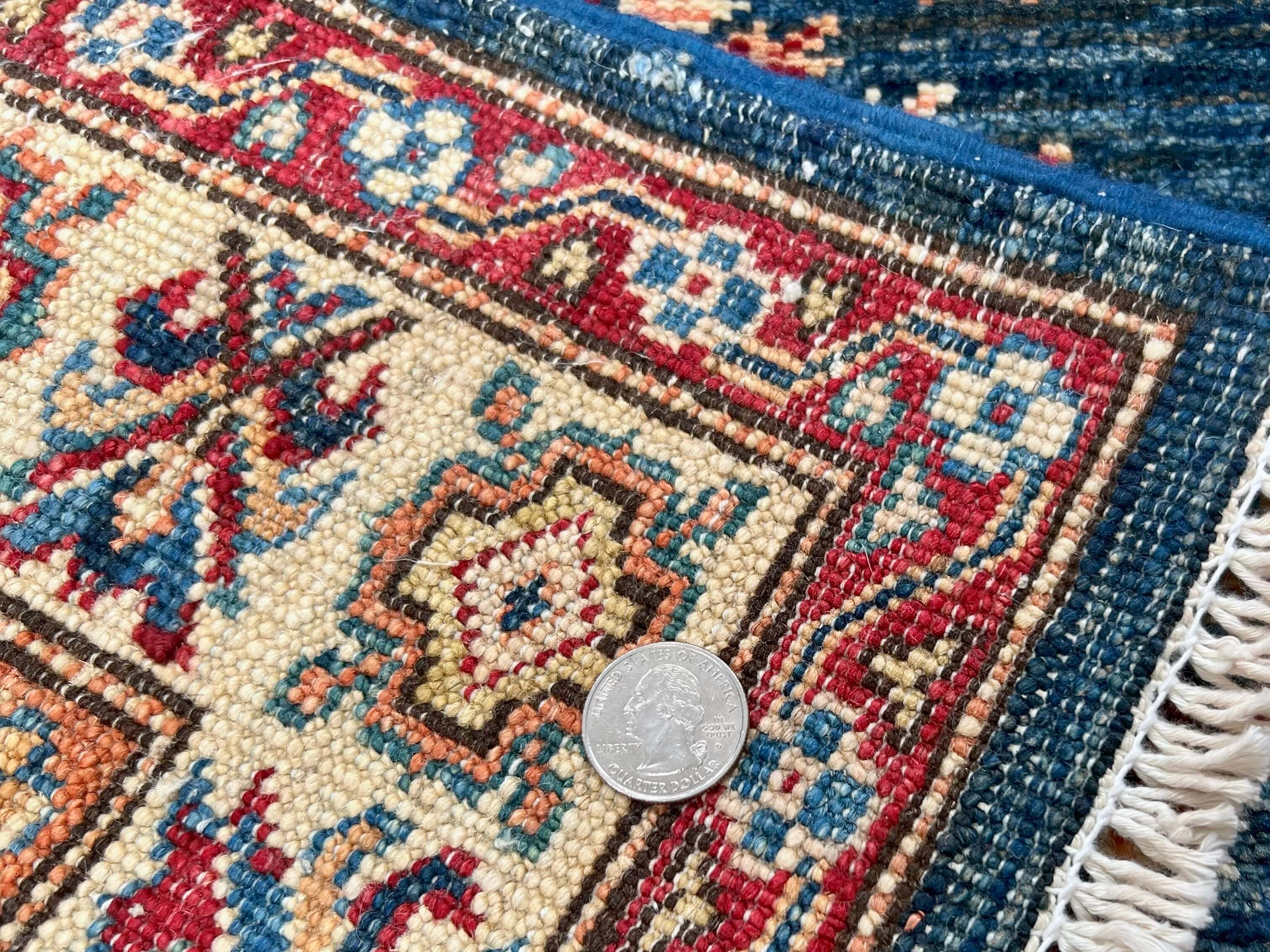 Super Kazak (2'08"x3'10") blue/ivory - Image 5