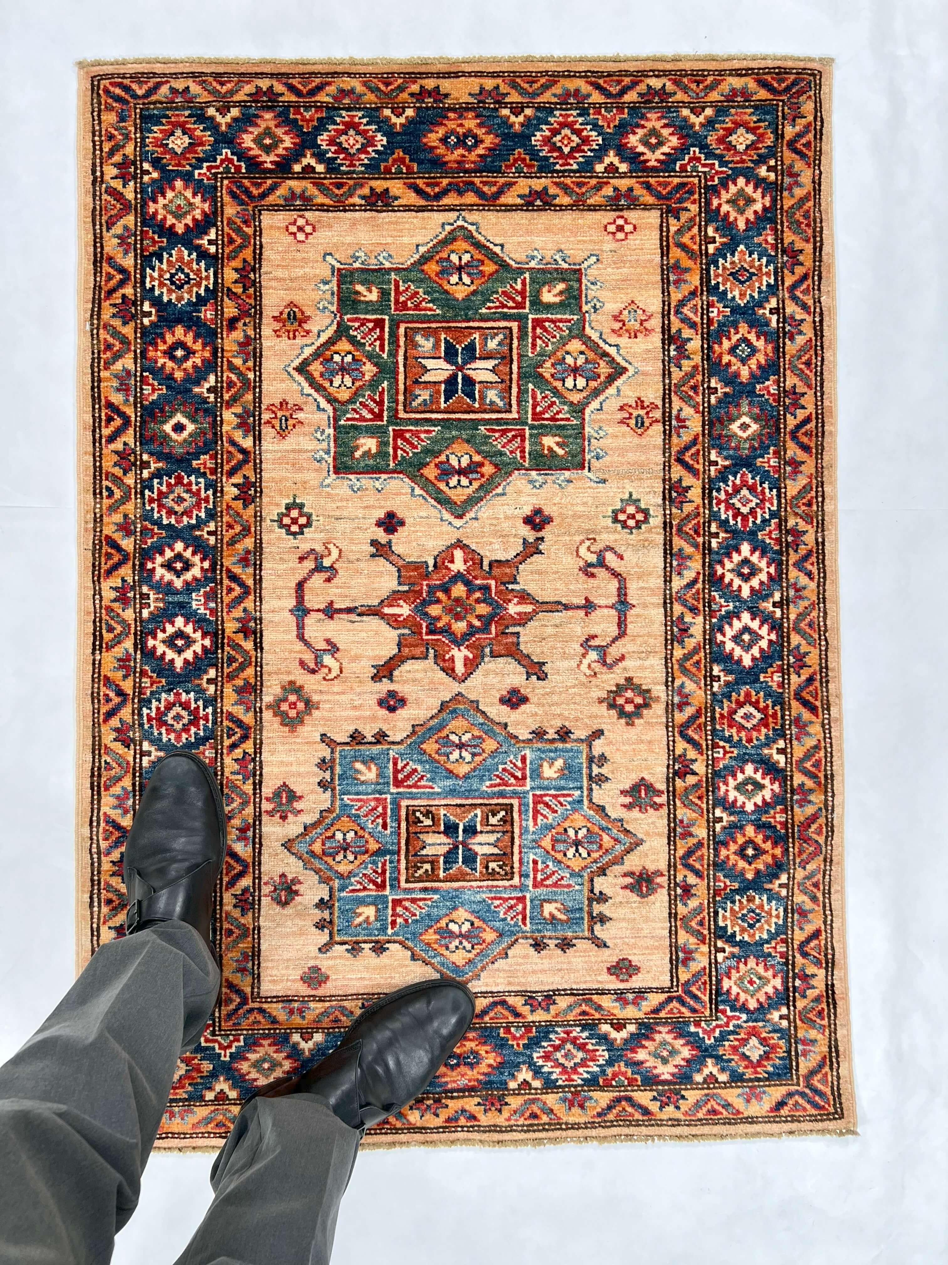Super Kazak (2'10"x4'00") adobe/navy - Image 6