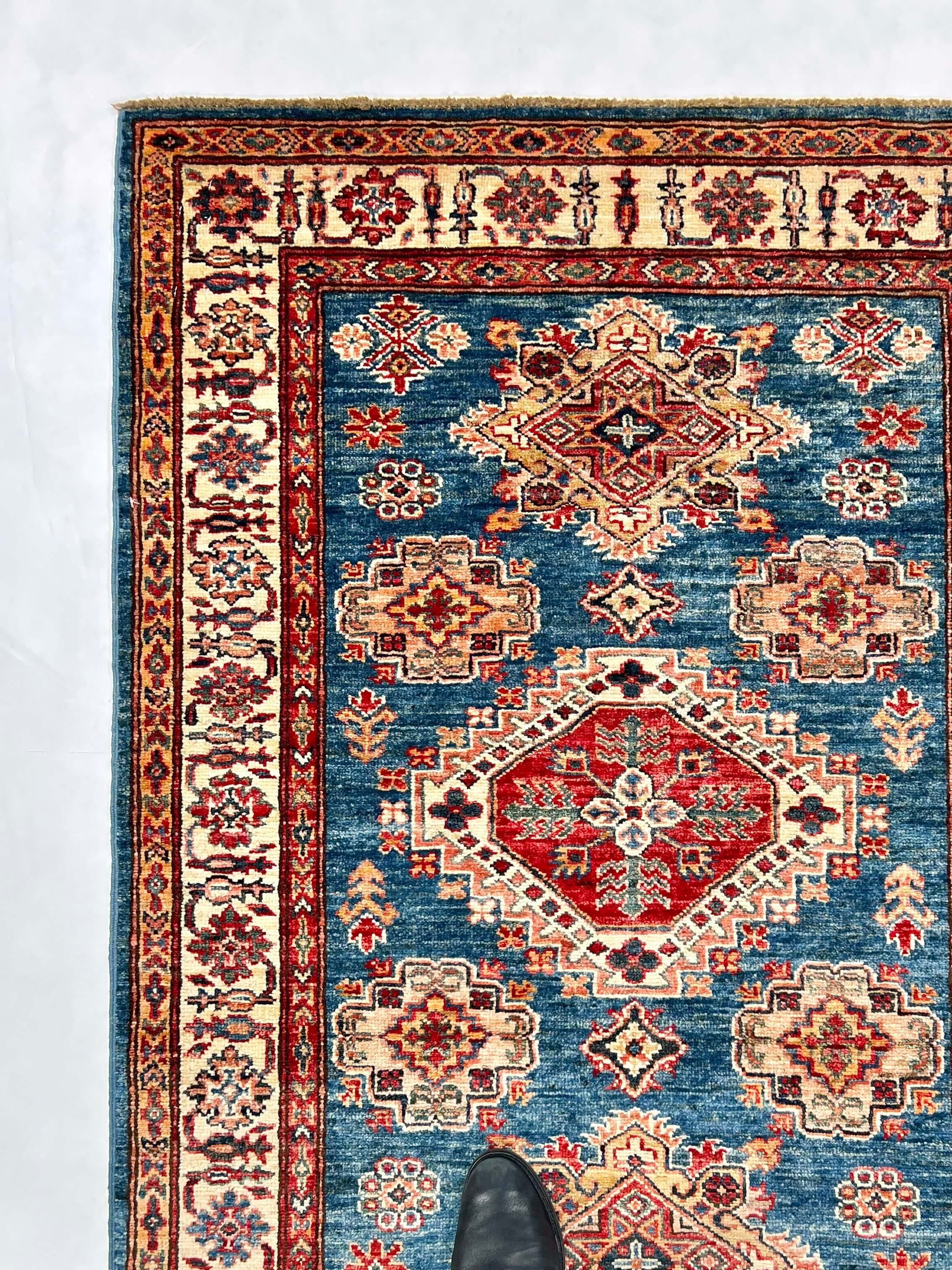 Super Kazak (3'04"x4'10") denim blue/ivory - Image 6