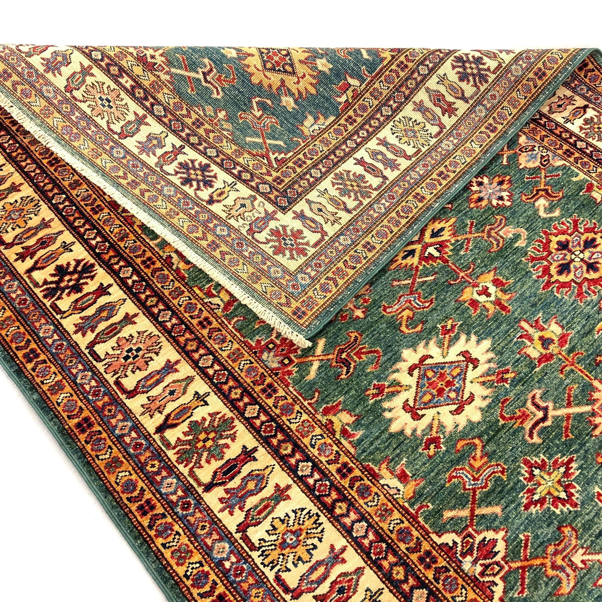 Super Kazak (4'x9' Runner) green/ivory - Image 5
