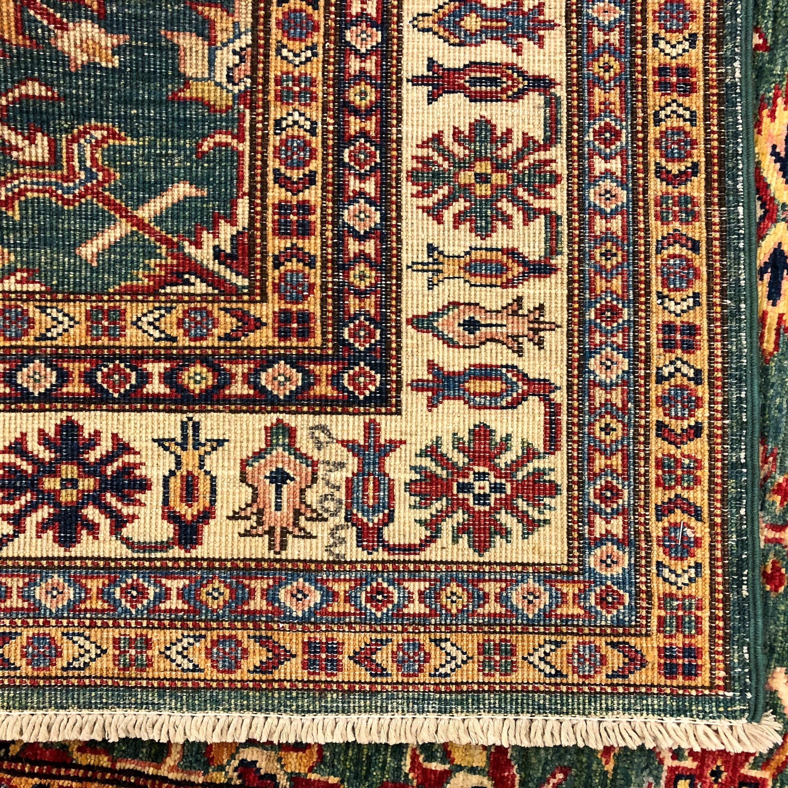 Super Kazak (4'x9' Runner) green/ivory - Image 6