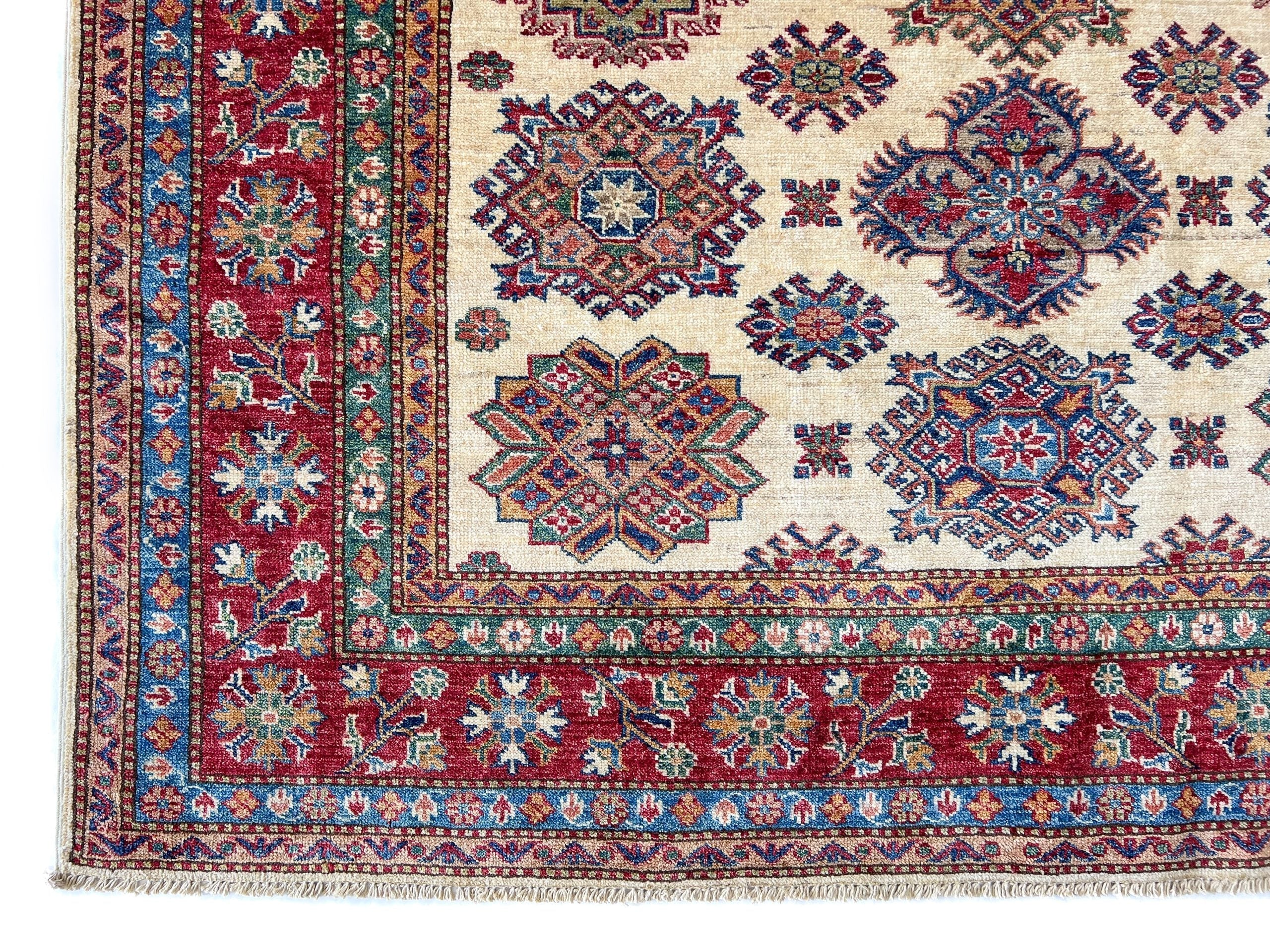 Super Kazak (5'07"x7'09") ivory/red - Image 2