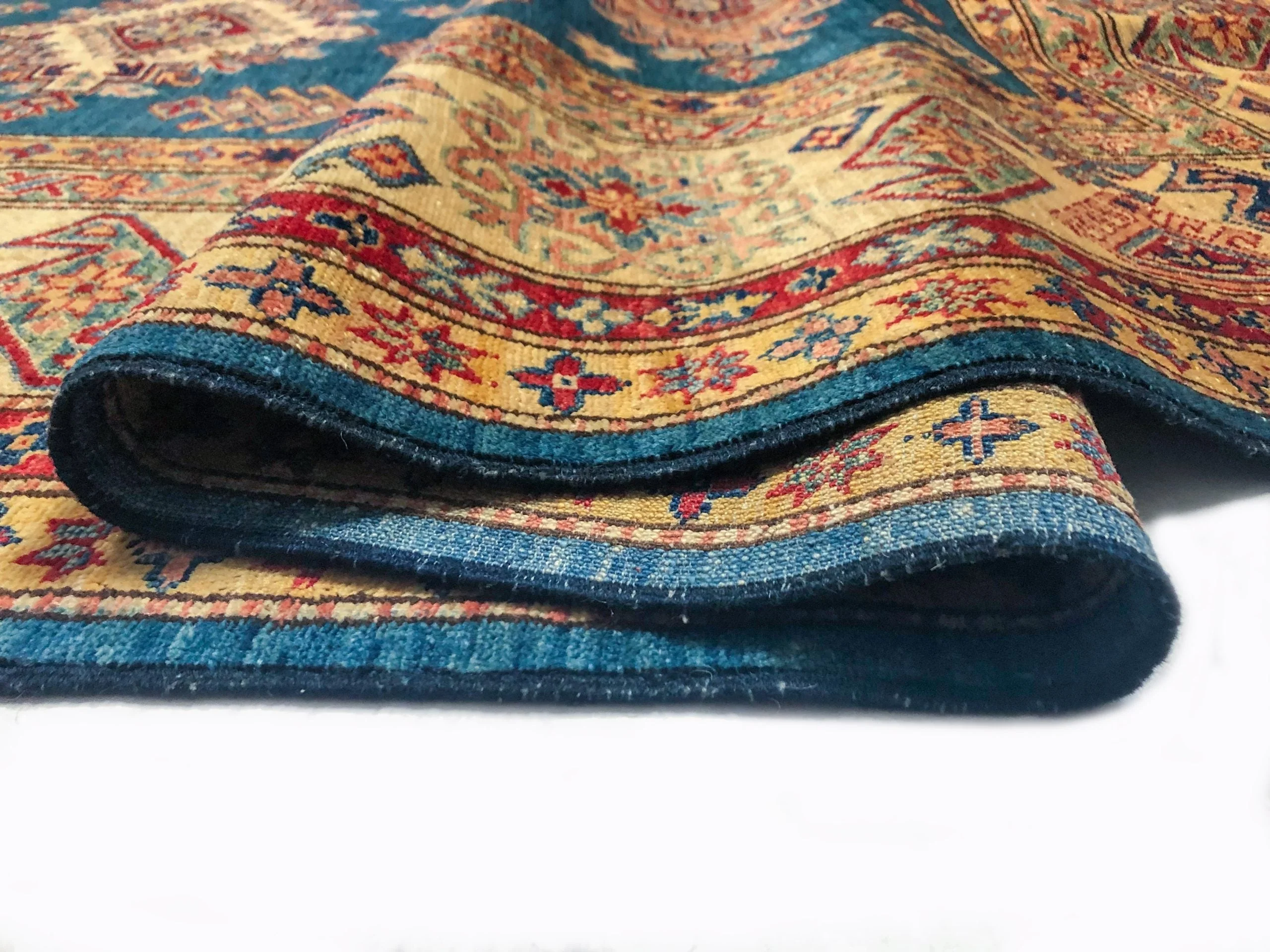 Super Kazak (8'11"x12'02") blue/lt.gold - Image 10