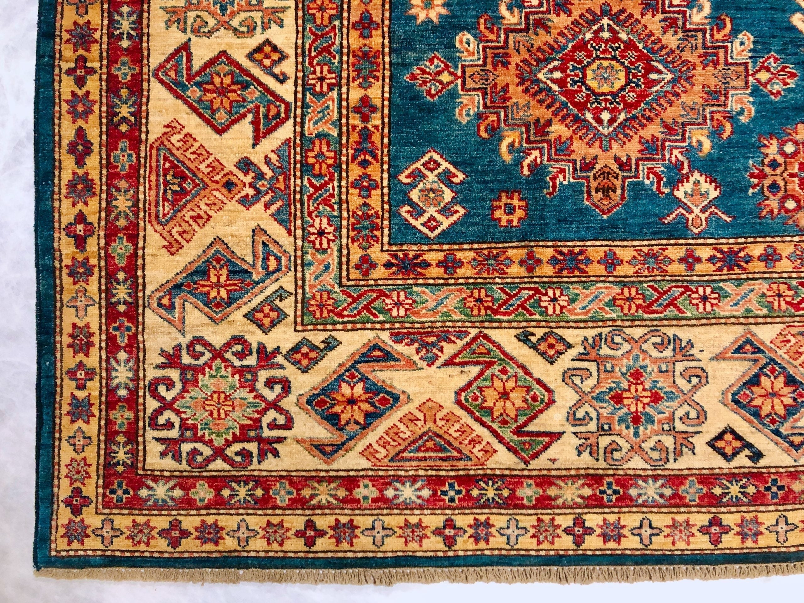 Super Kazak (8'11"x12'02") blue/lt.gold - Image 2