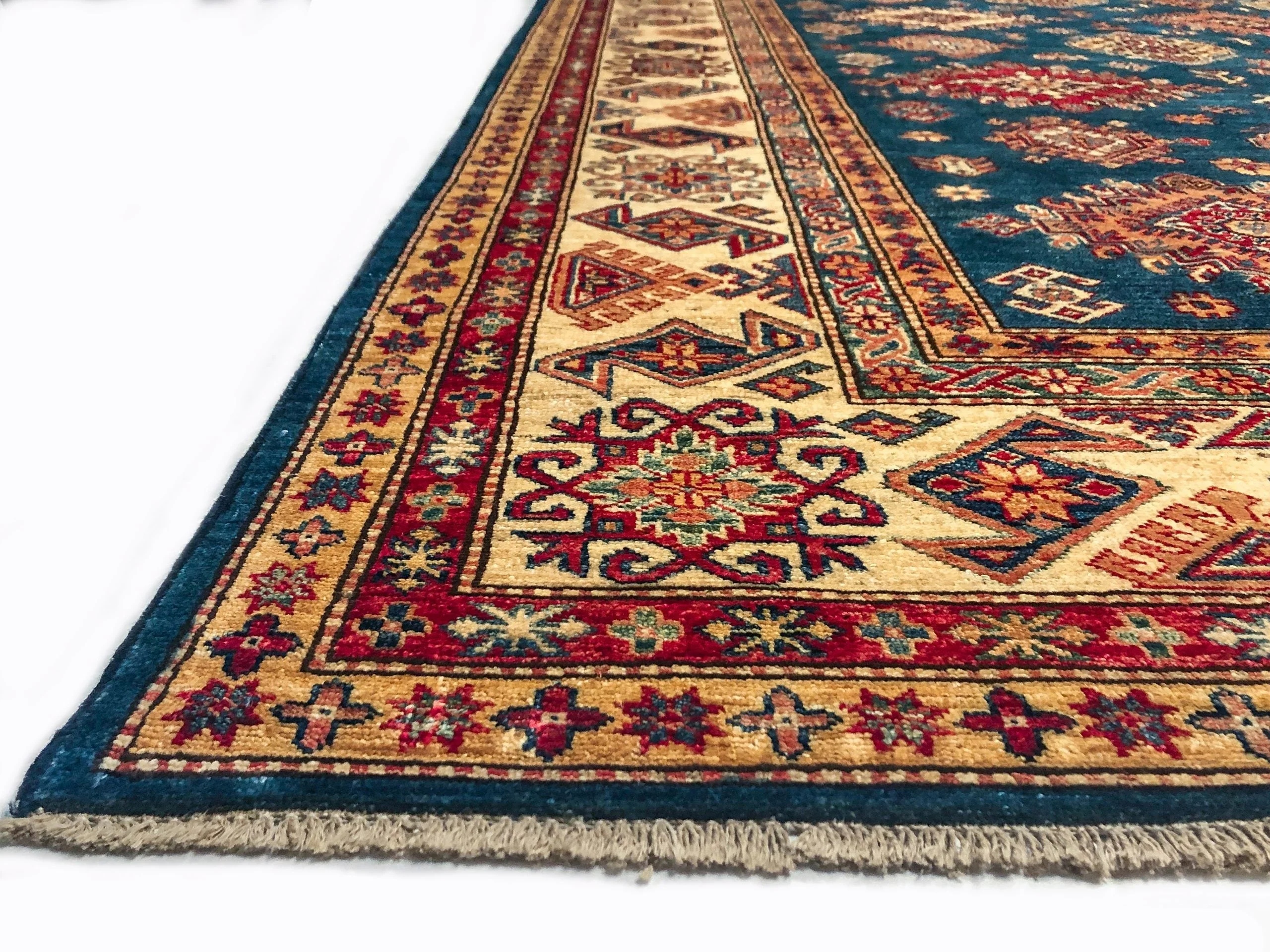 Super Kazak (8'11"x12'02") blue/lt.gold - Image 3