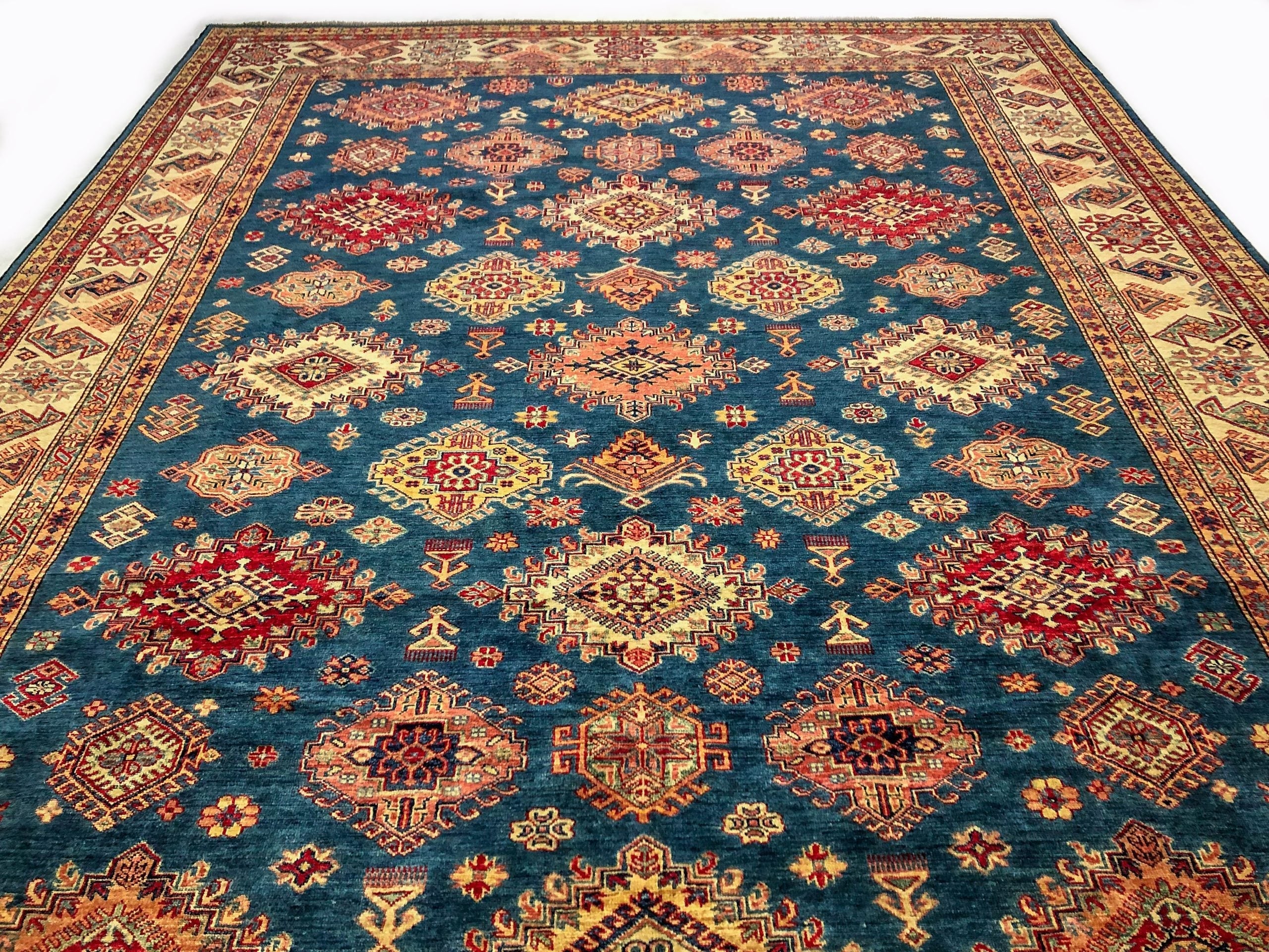 Super Kazak (8'11"x12'02") blue/lt.gold - Image 5