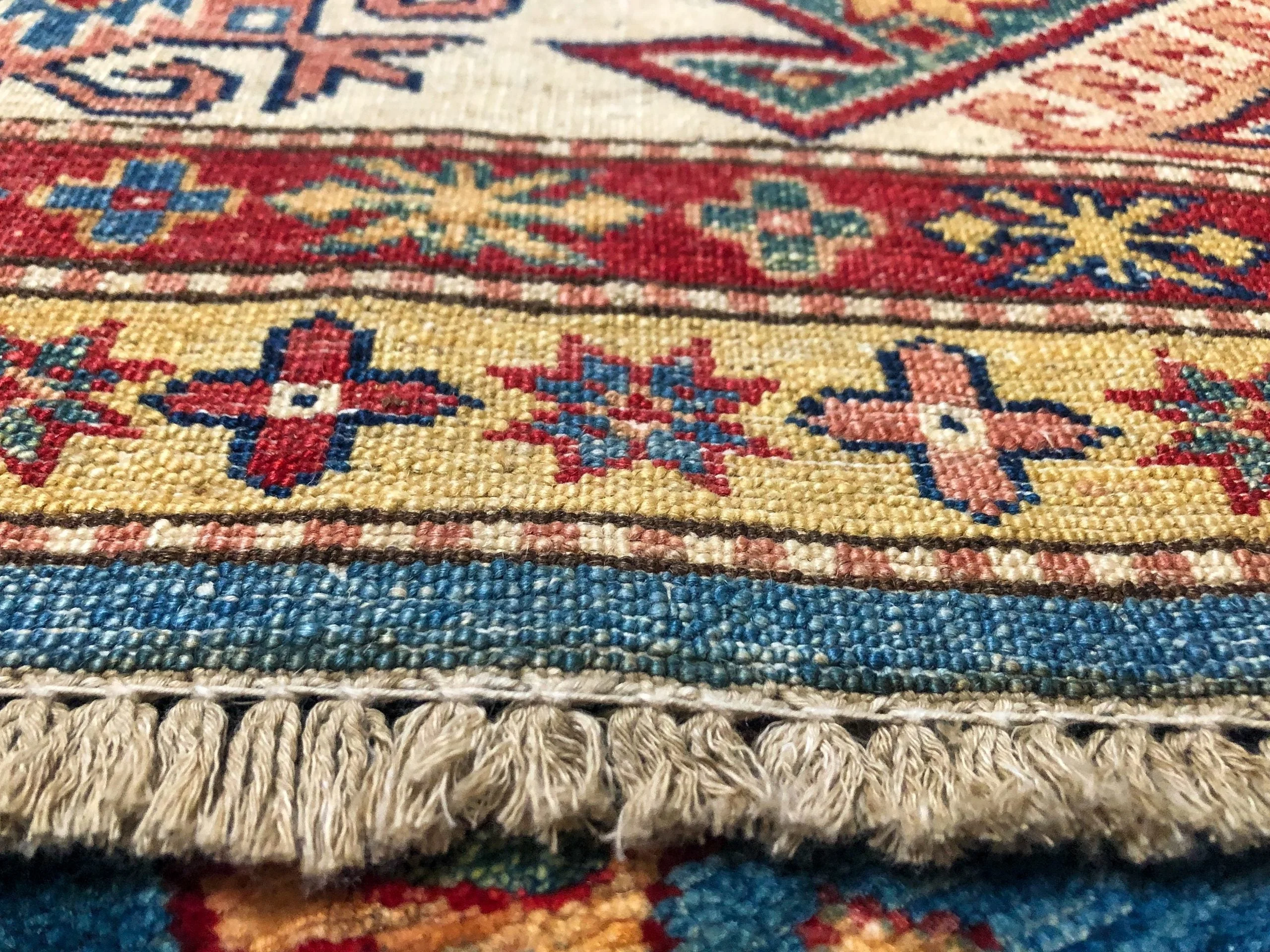 Super Kazak (8'11"x12'02") blue/lt.gold - Image 7