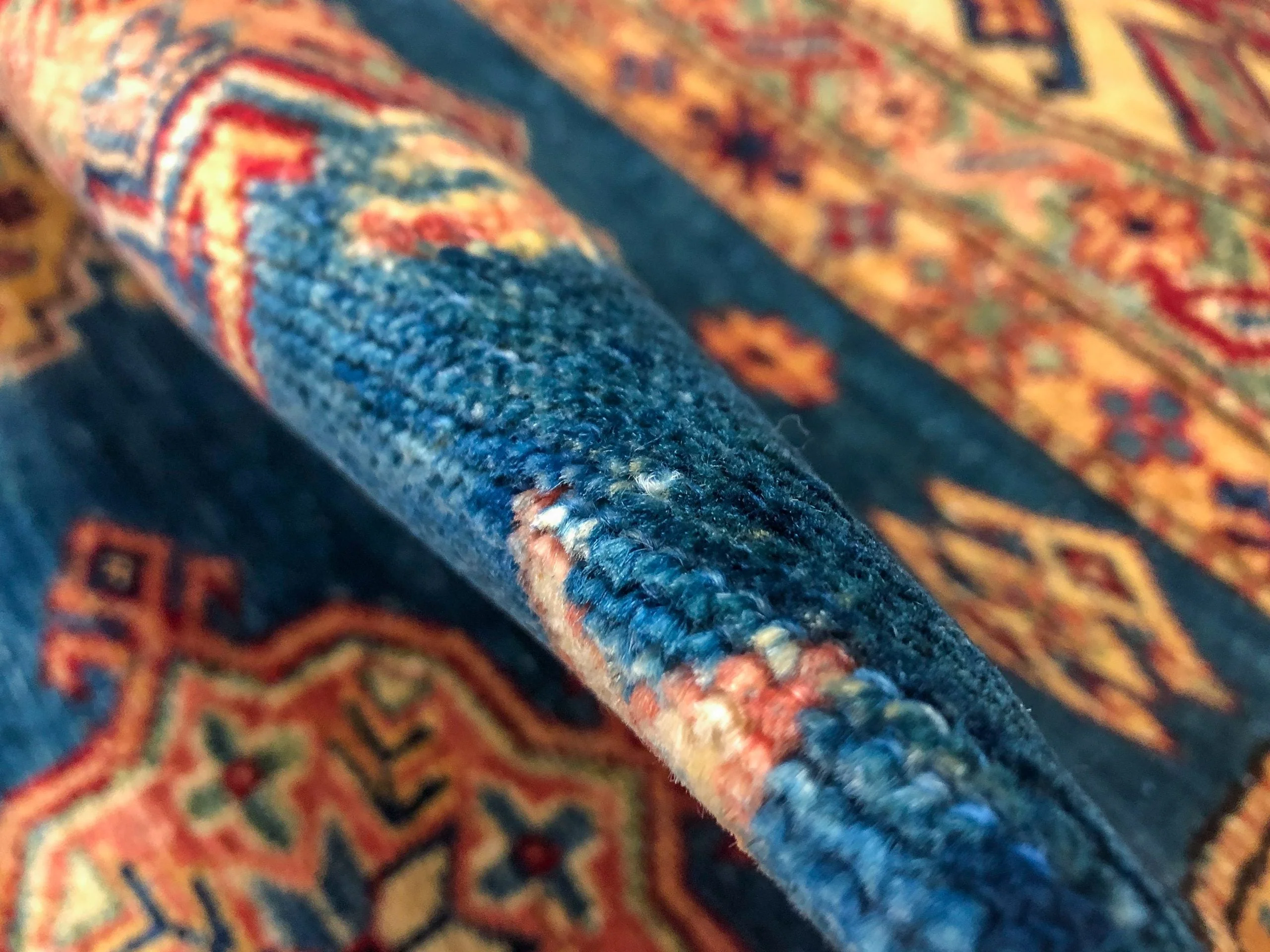 Super Kazak (8'11"x12'02") blue/lt.gold - Image 8