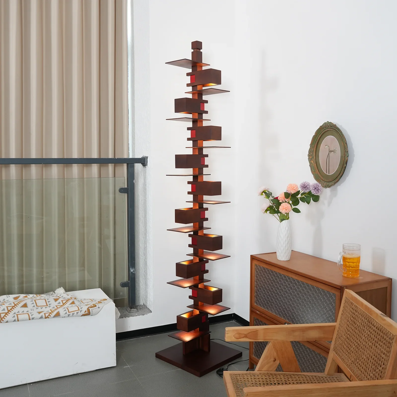 Taliesin Wood Stacked Floor Lamp - Image 3