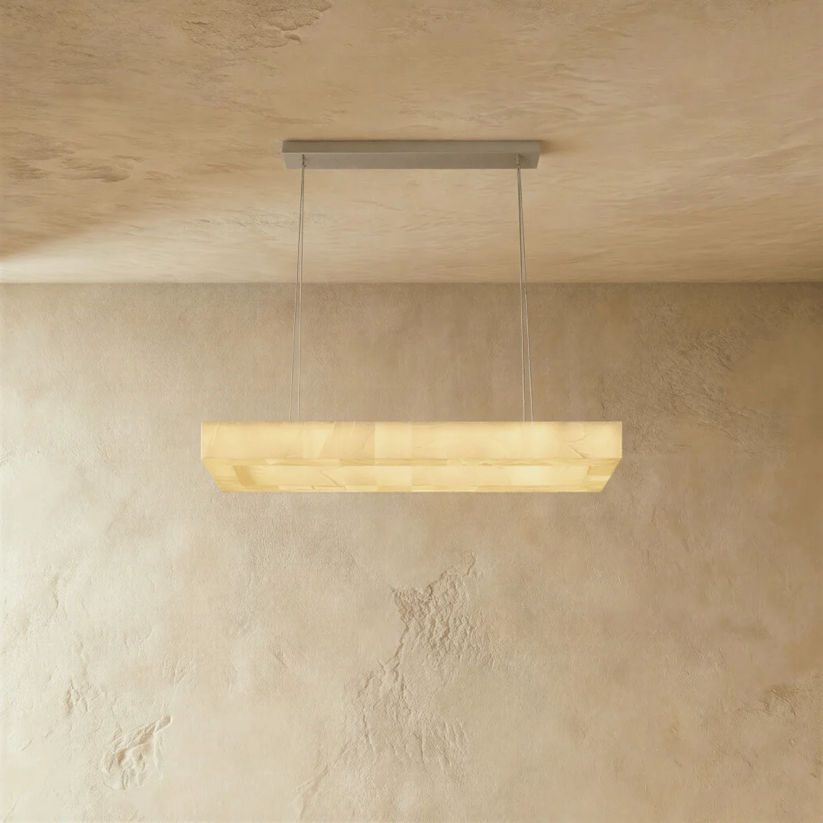 Teva Rectangular Alabaster Chandelier - Image 3