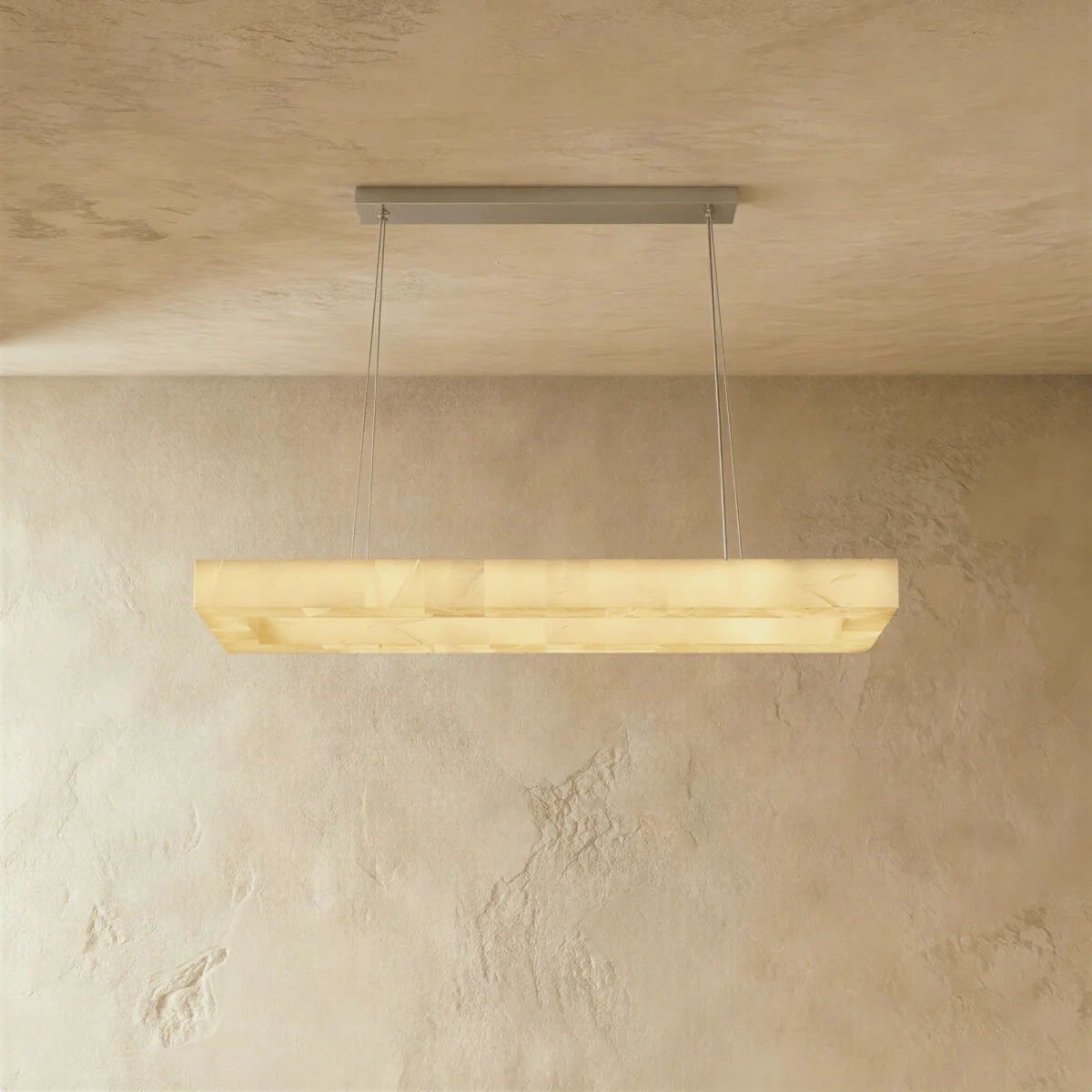 Teva Rectangular Alabaster Chandelier - Image 4