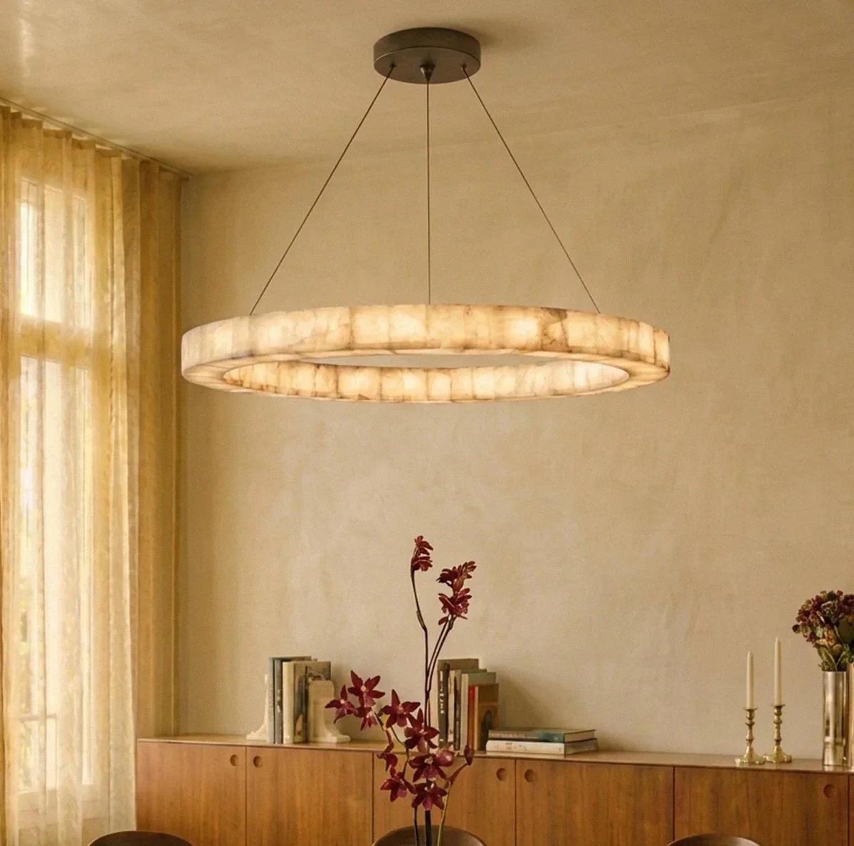 Teva Round Alabaster Chandelier - Image 10