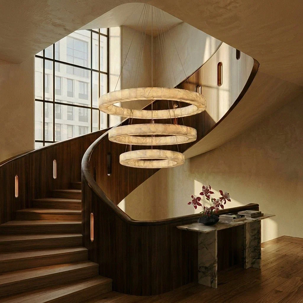 Teva Round Alabaster Chandelier - Image 11