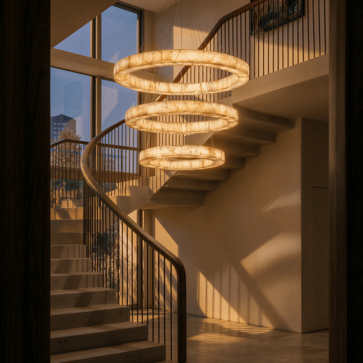Teva Round Alabaster Chandelier - Image 12