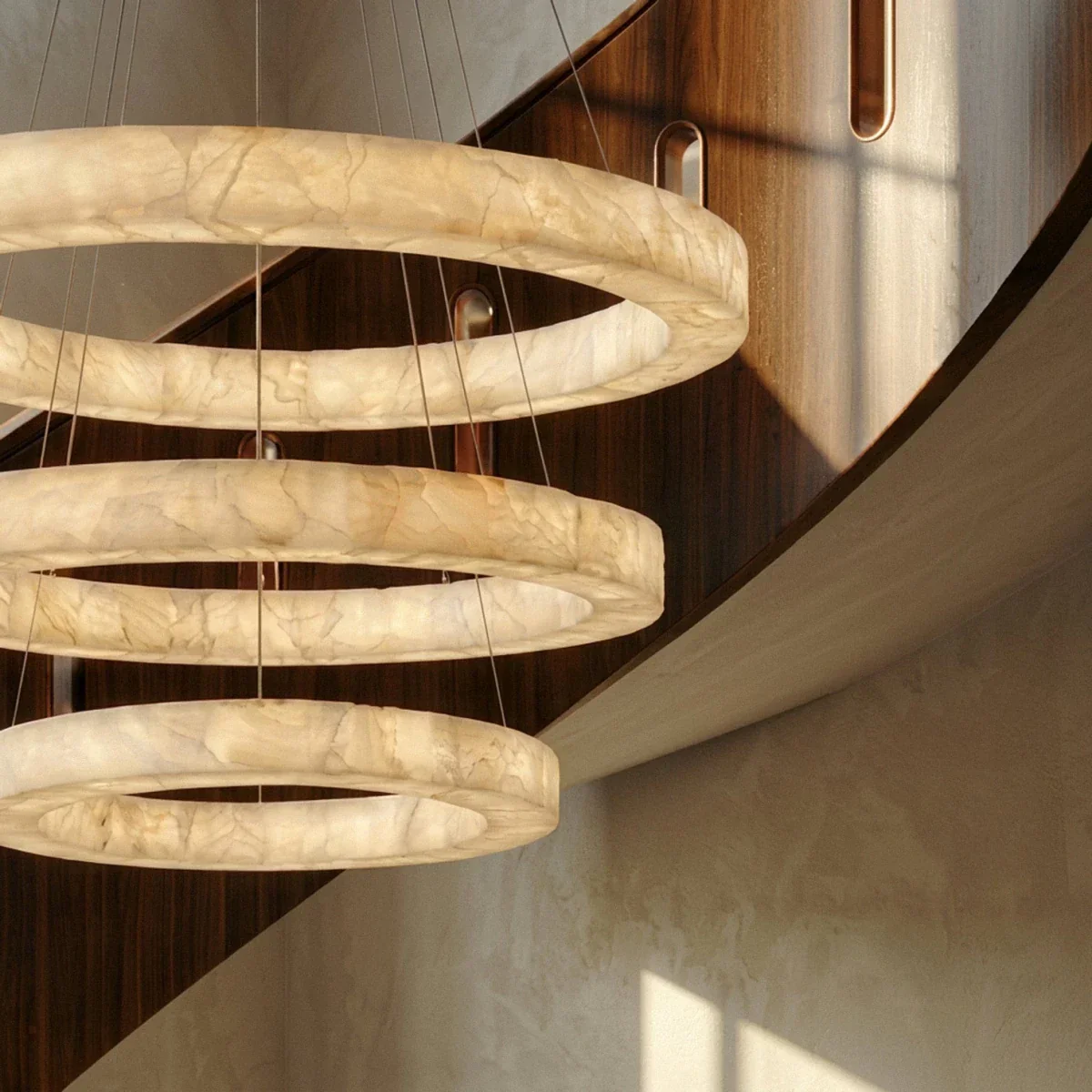 Teva Round Alabaster Chandelier - Image 13