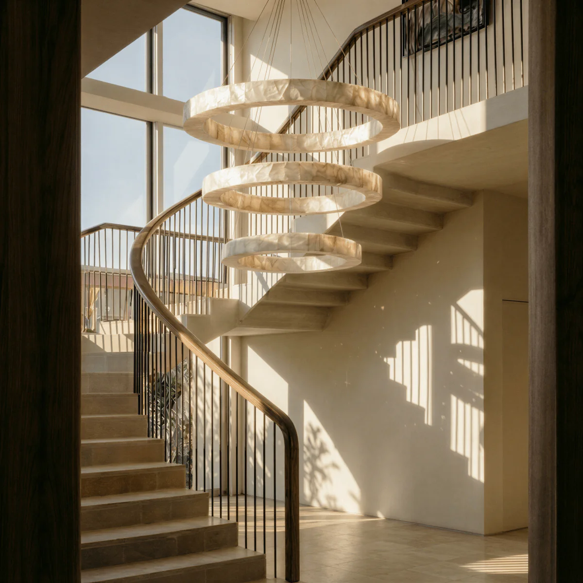 Teva Round Alabaster Chandelier - Image 14