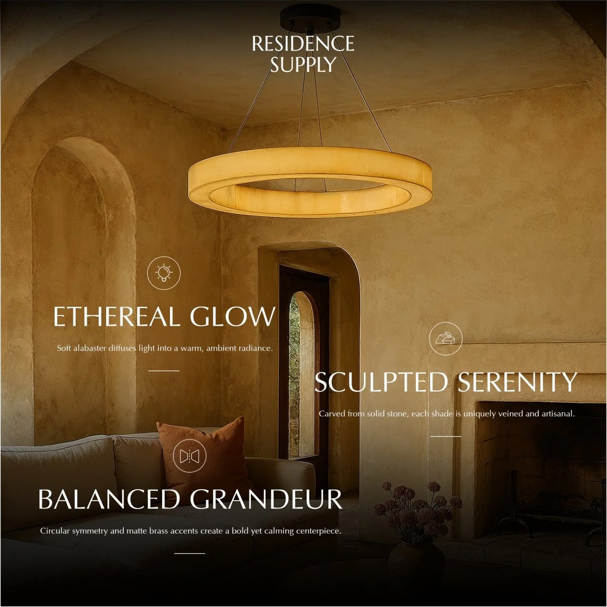 Teva Round Alabaster Chandelier - Image 15