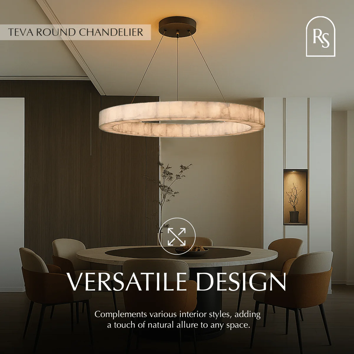 Teva Round Alabaster Chandelier - Image 16