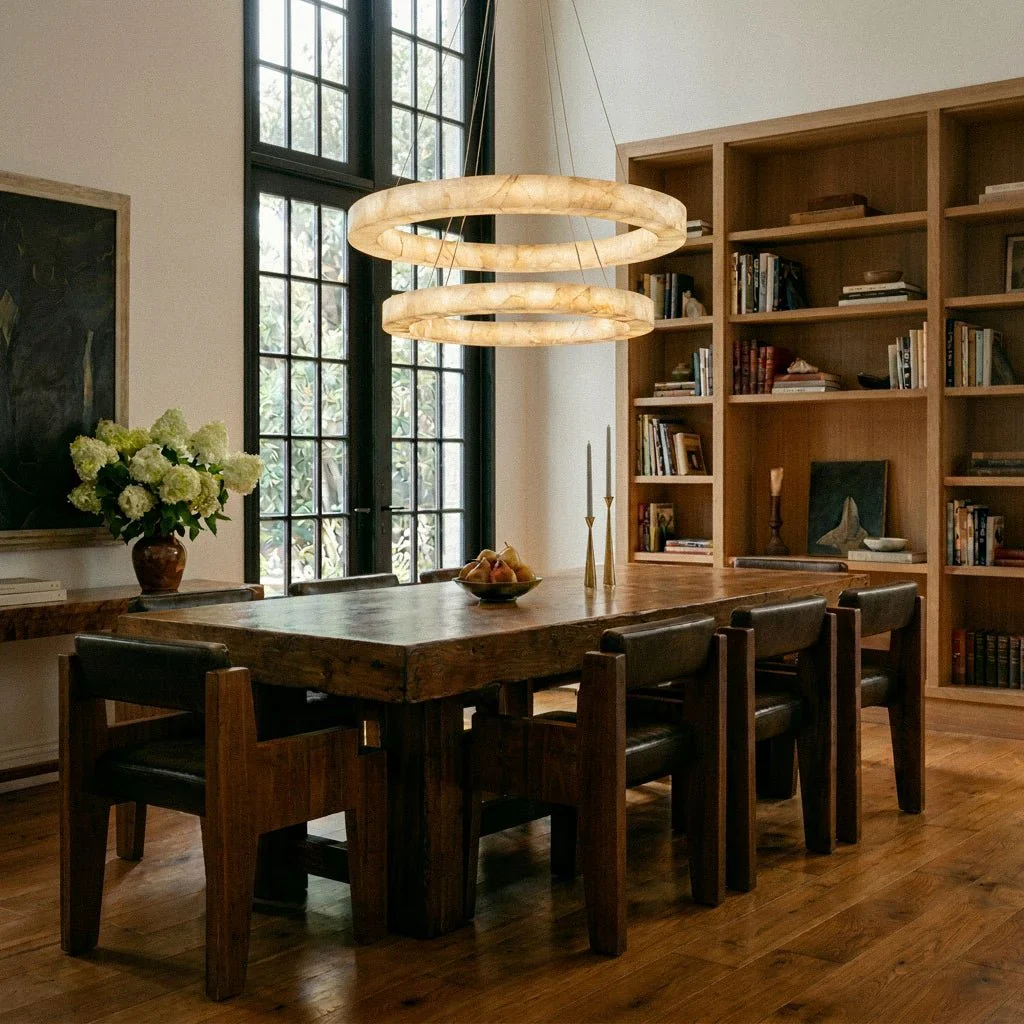 Teva Round Alabaster Chandelier - Image 7