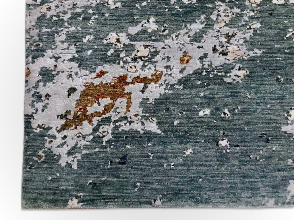 Textured Contemporary (7'11"x9'11") blue/rust - Image 2