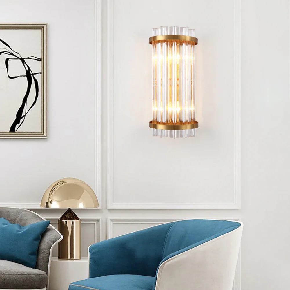 Three Sided Crystal Rod Wall Lamp - Image 4