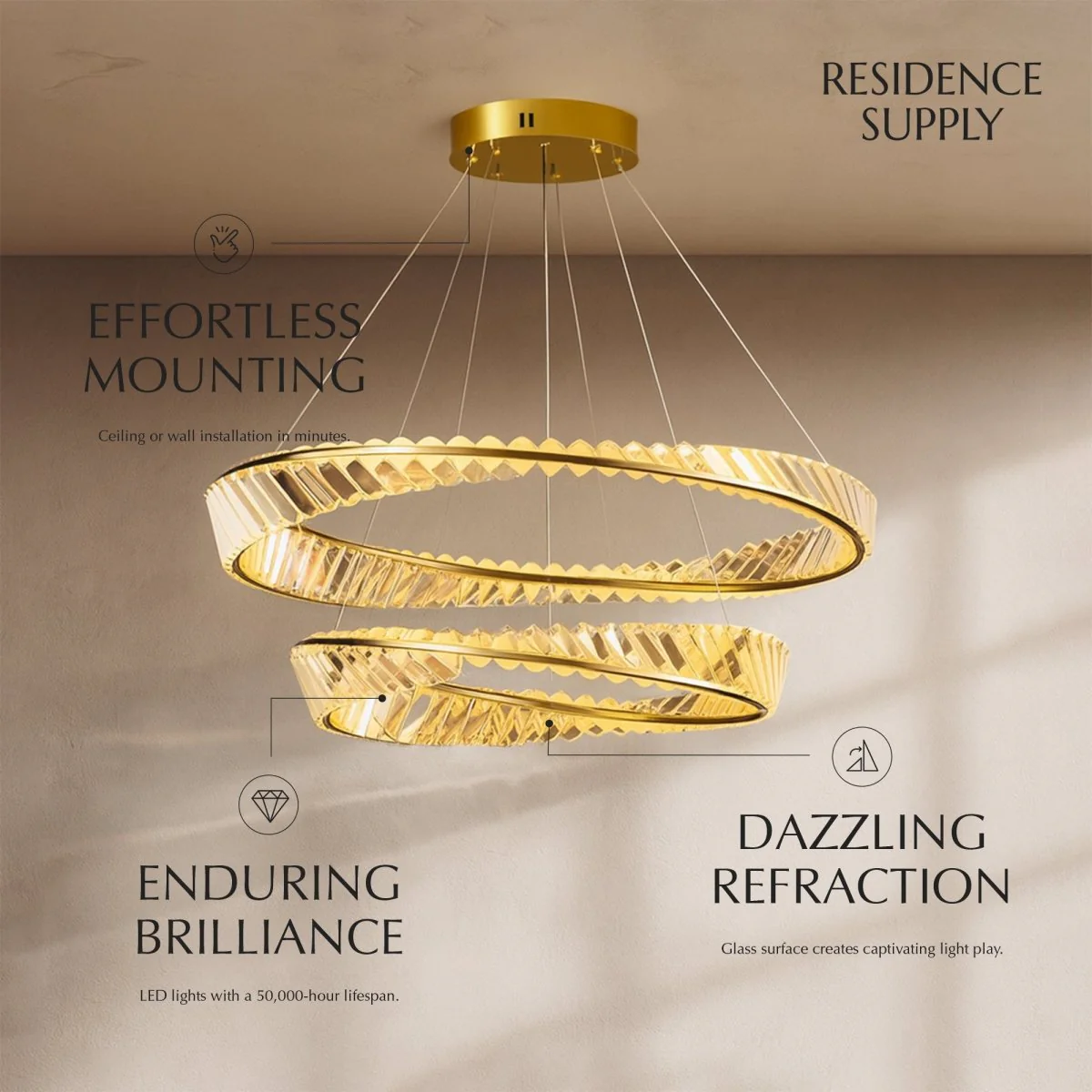 Tiwa 2-Tier Chandelier - Image 2