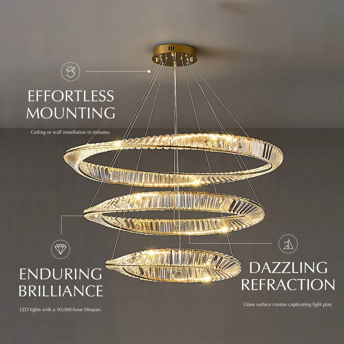 Tiwa 3-Tier Chandelier - Image 2