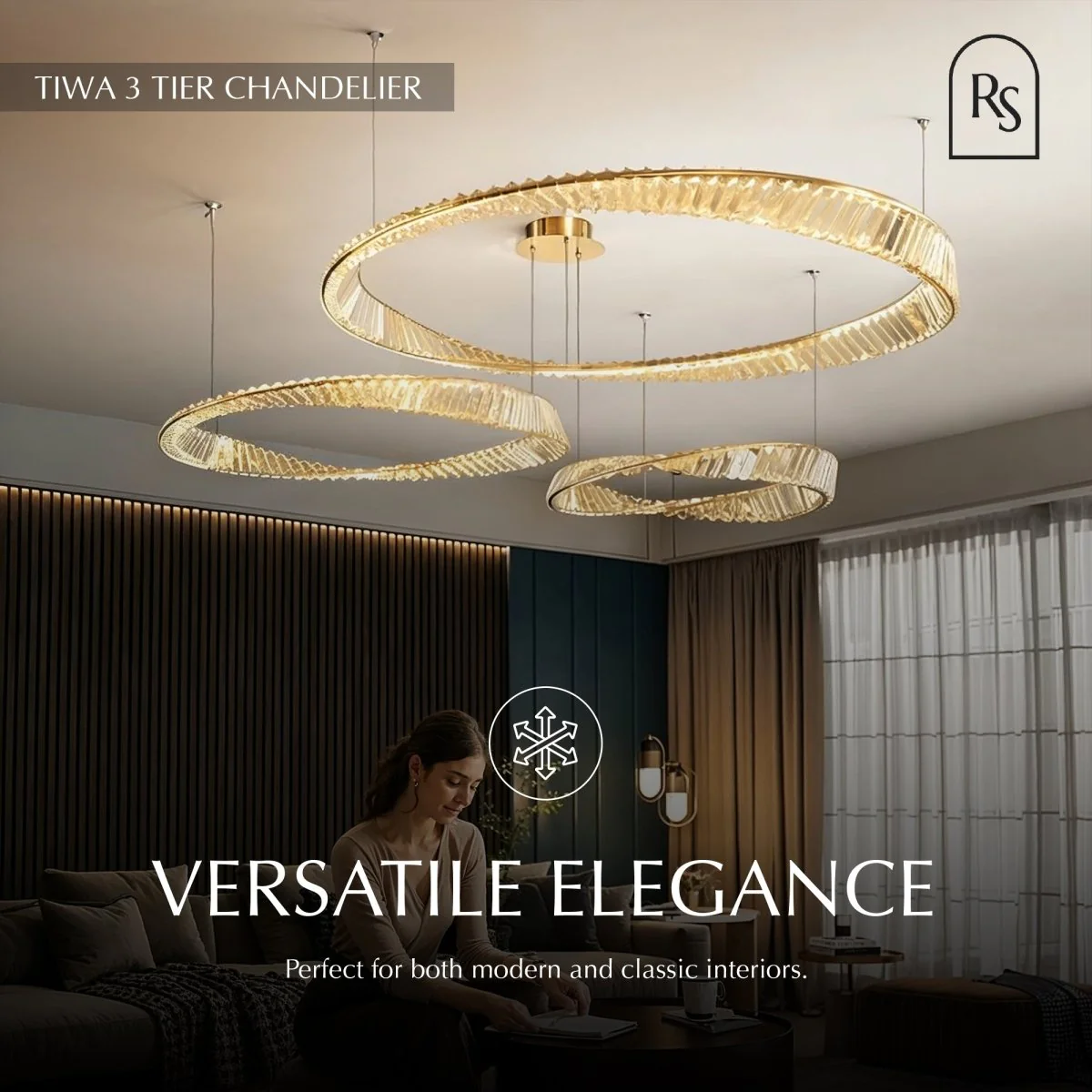 Tiwa 3-Tier Chandelier - Image 6