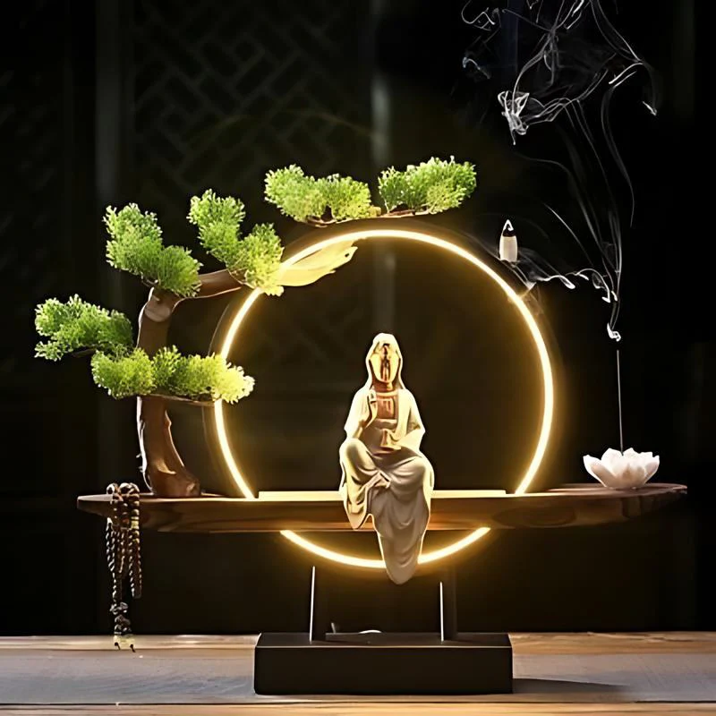 Tranquil Incense Burner Table Lamp - Image 3