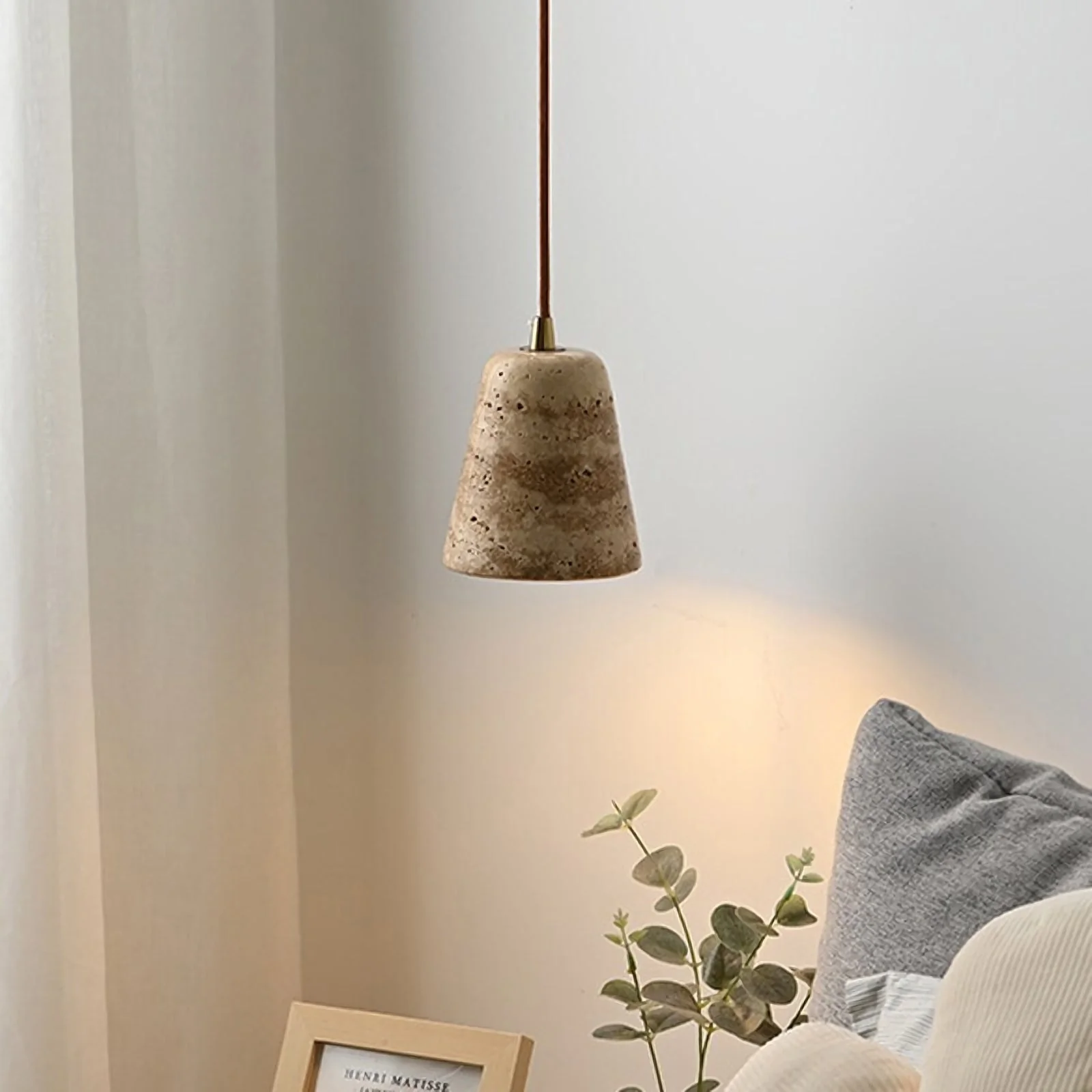 Travertine Cone Pendant Light - Image 2