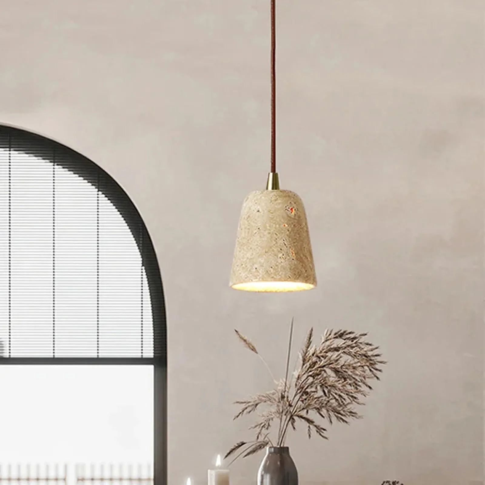 Travertine Cone Pendant Light - Image 5