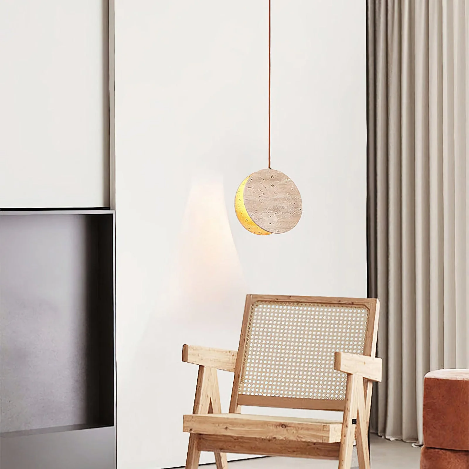 Travertine Disc Pendant Lamp - Image 4