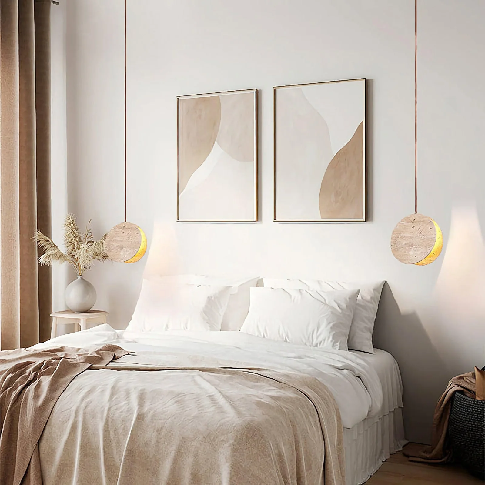 Travertine Disc Pendant Lamp - Image 7