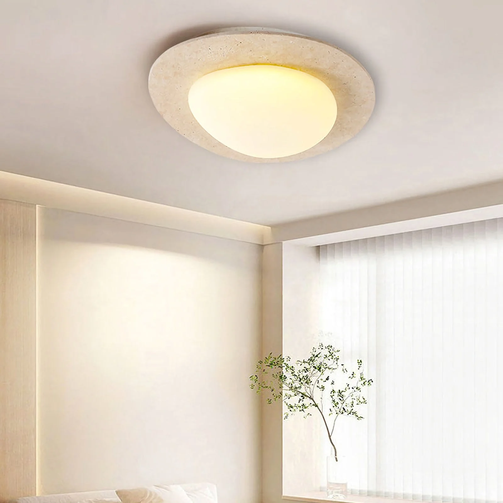 Travertine Oval Ceiling Light - Image 2
