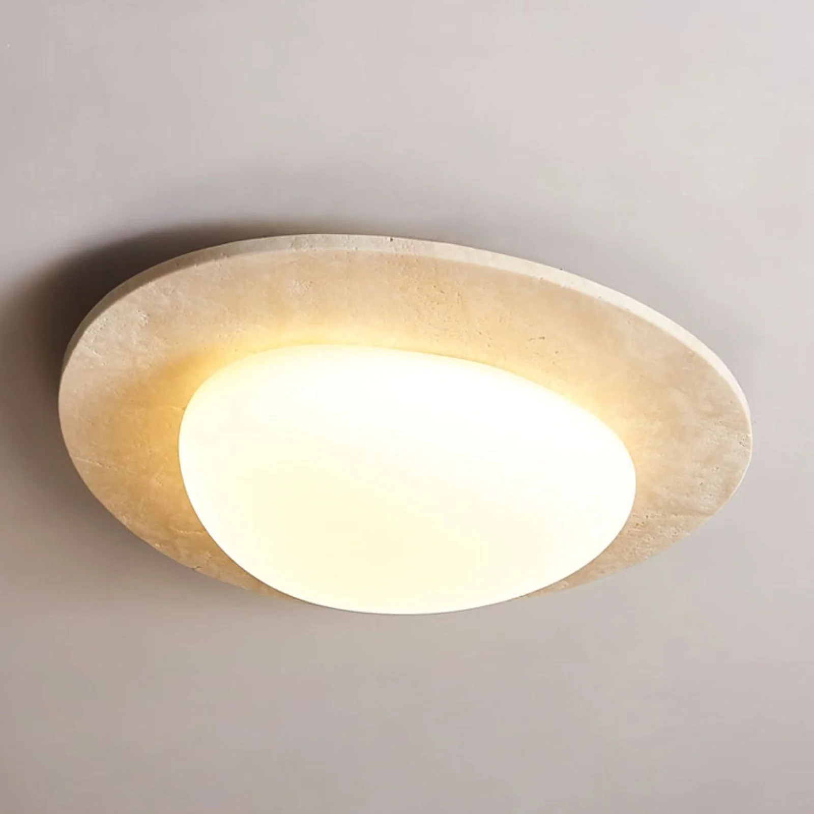Travertine Oval Ceiling Light - Image 5