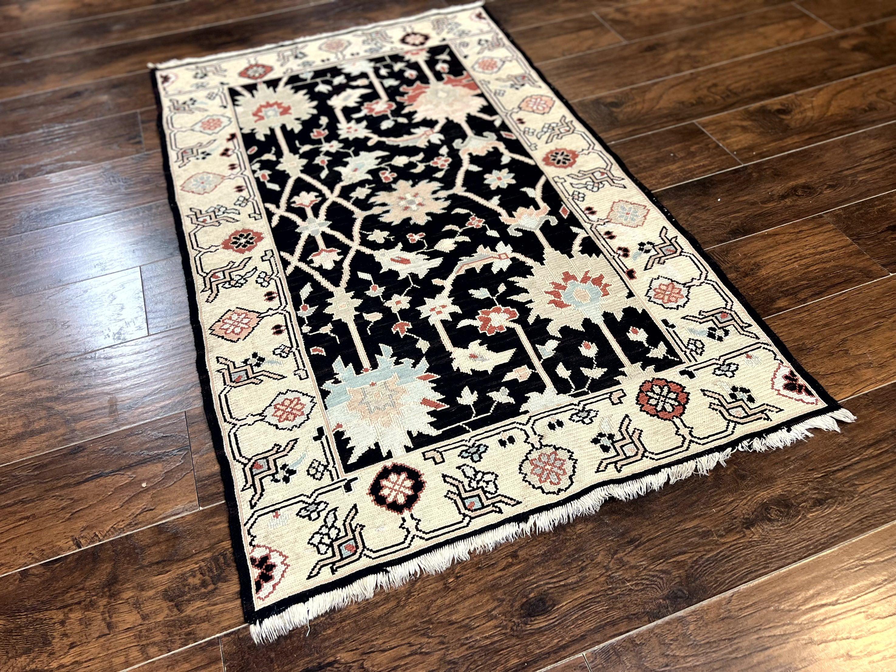 Turkish Flatweave Kilim Rug 3x5, Black, Handmade Vintage Wool Carpet - Image 2