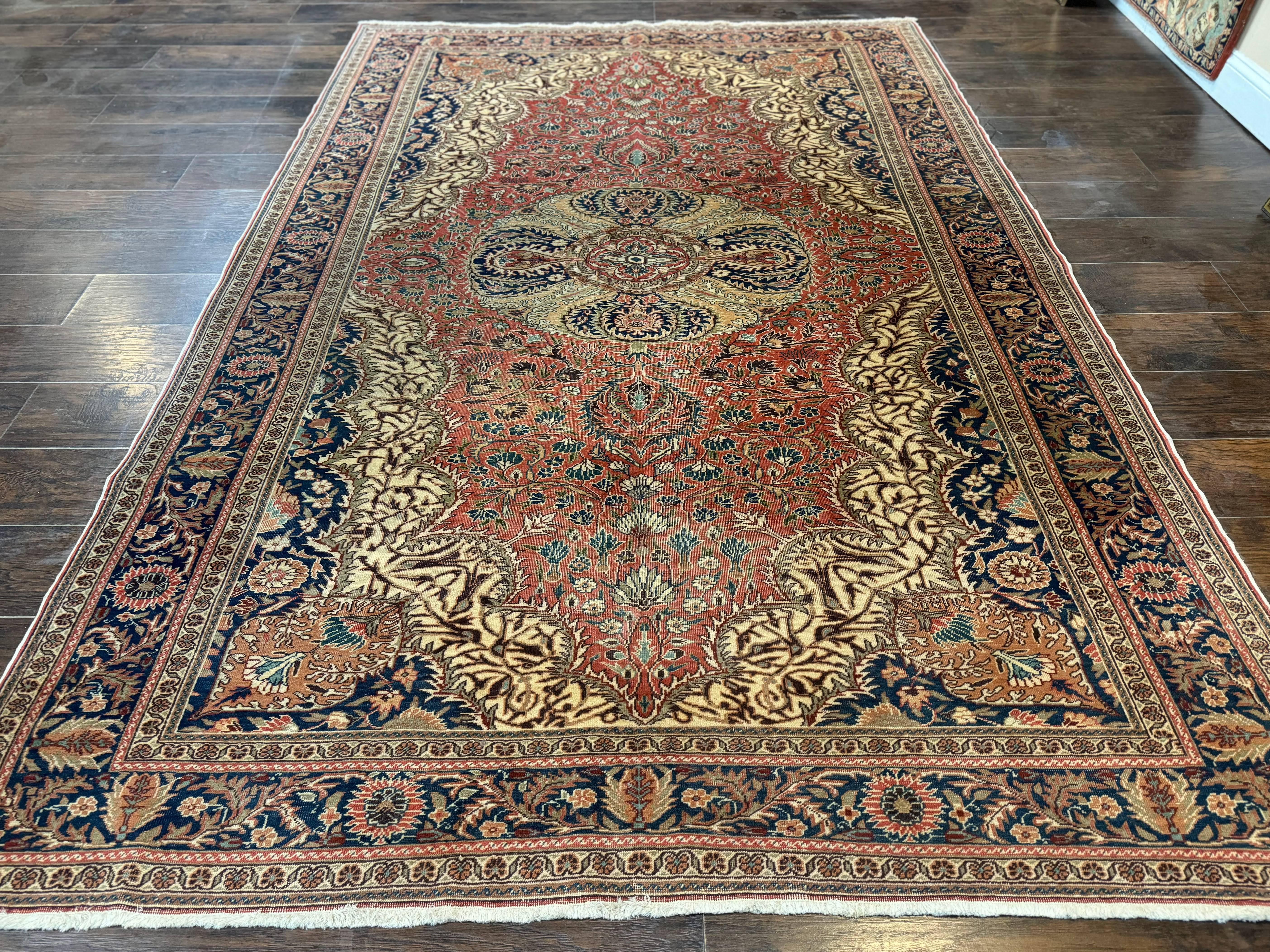 Turkish Kayseri Rug 6x10, Antique Turkish Carpet, Floral Medallion, Oriental Carpet, Red - Image 12