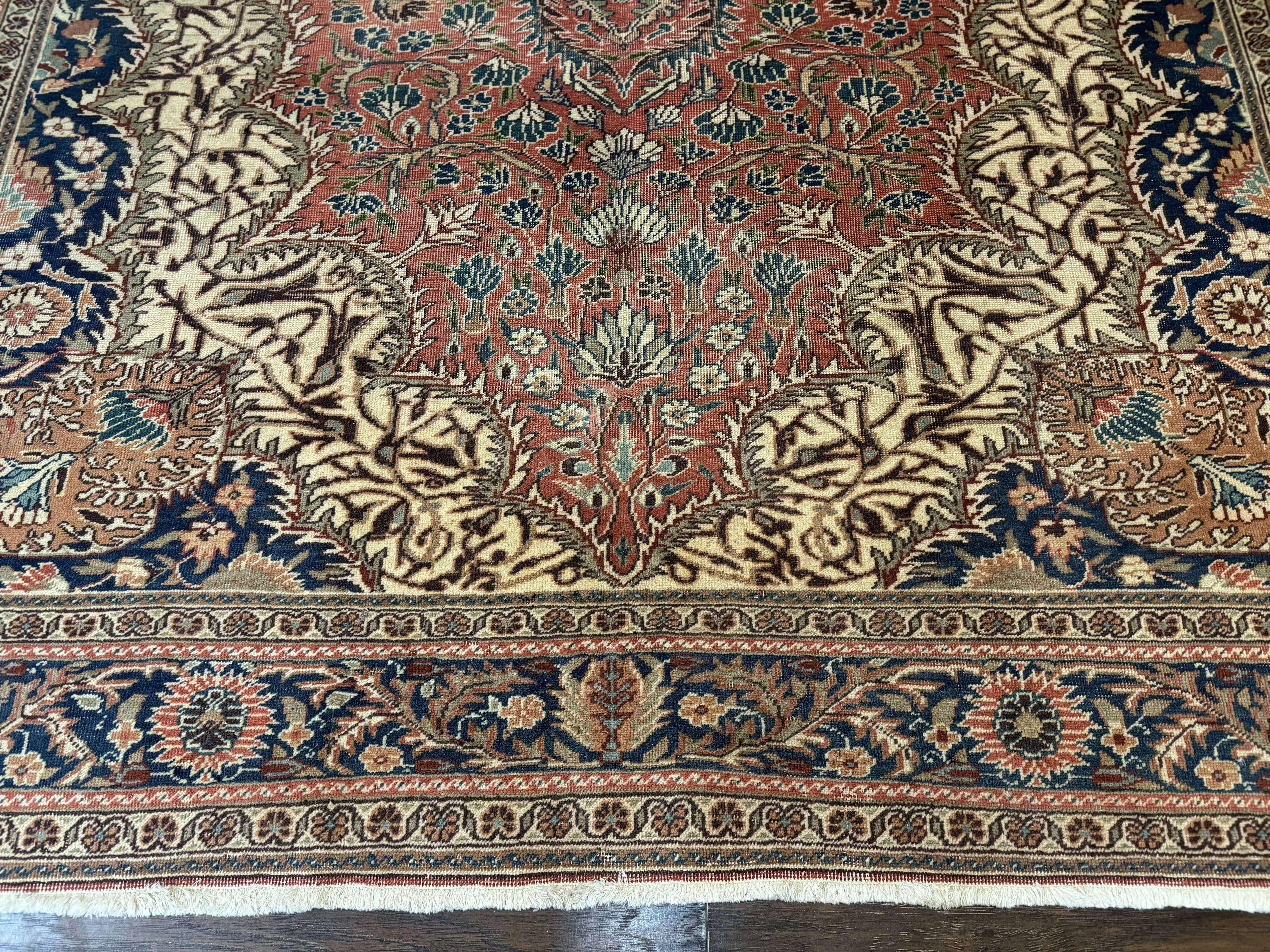 Turkish Kayseri Rug 6x10, Antique Turkish Carpet, Floral Medallion, Oriental Carpet, Red - Image 5