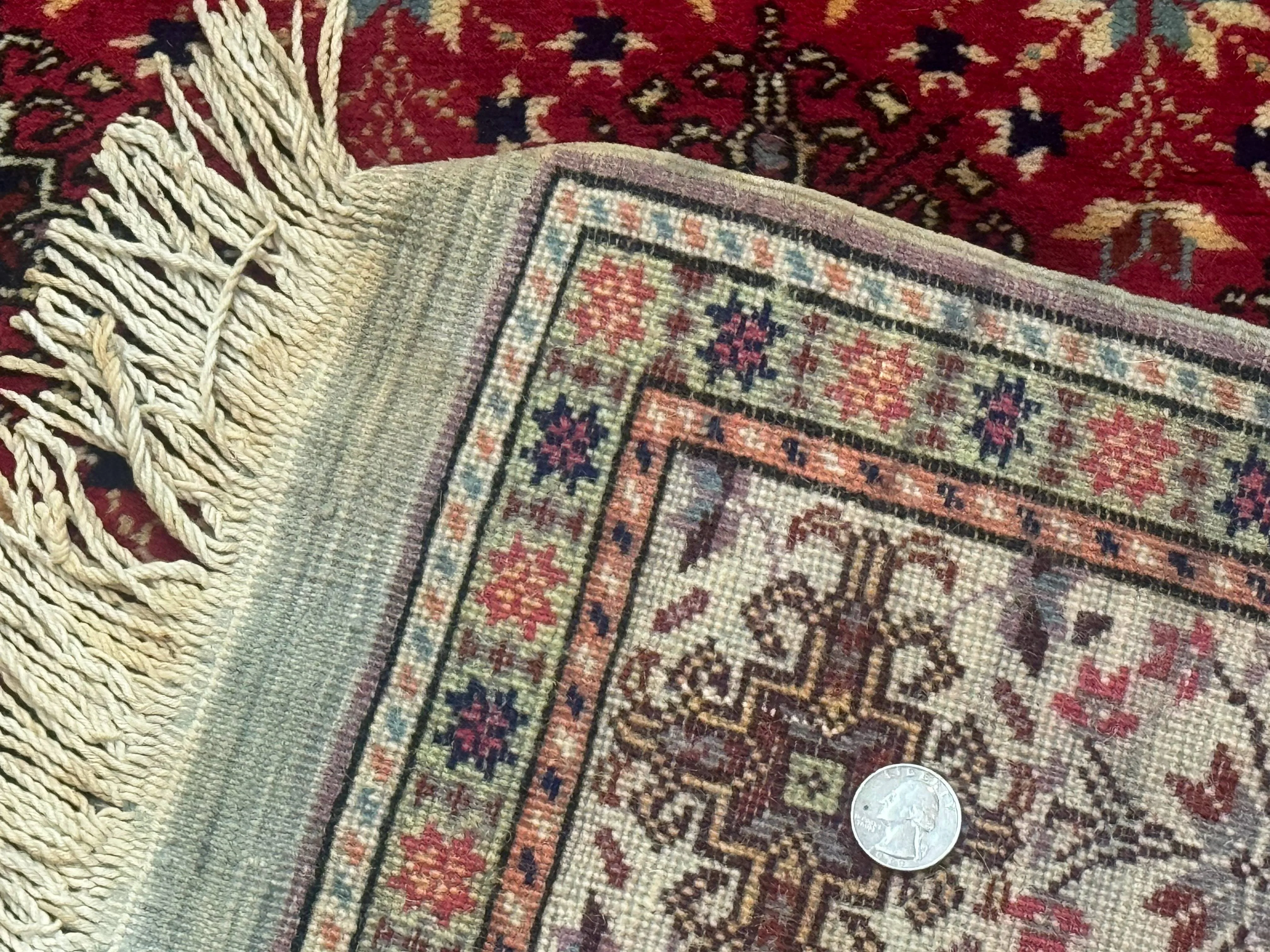 Turkish Sivas Rug 4x6, Red and Cream, Allover Design, Handmade Vintage - Image 10
