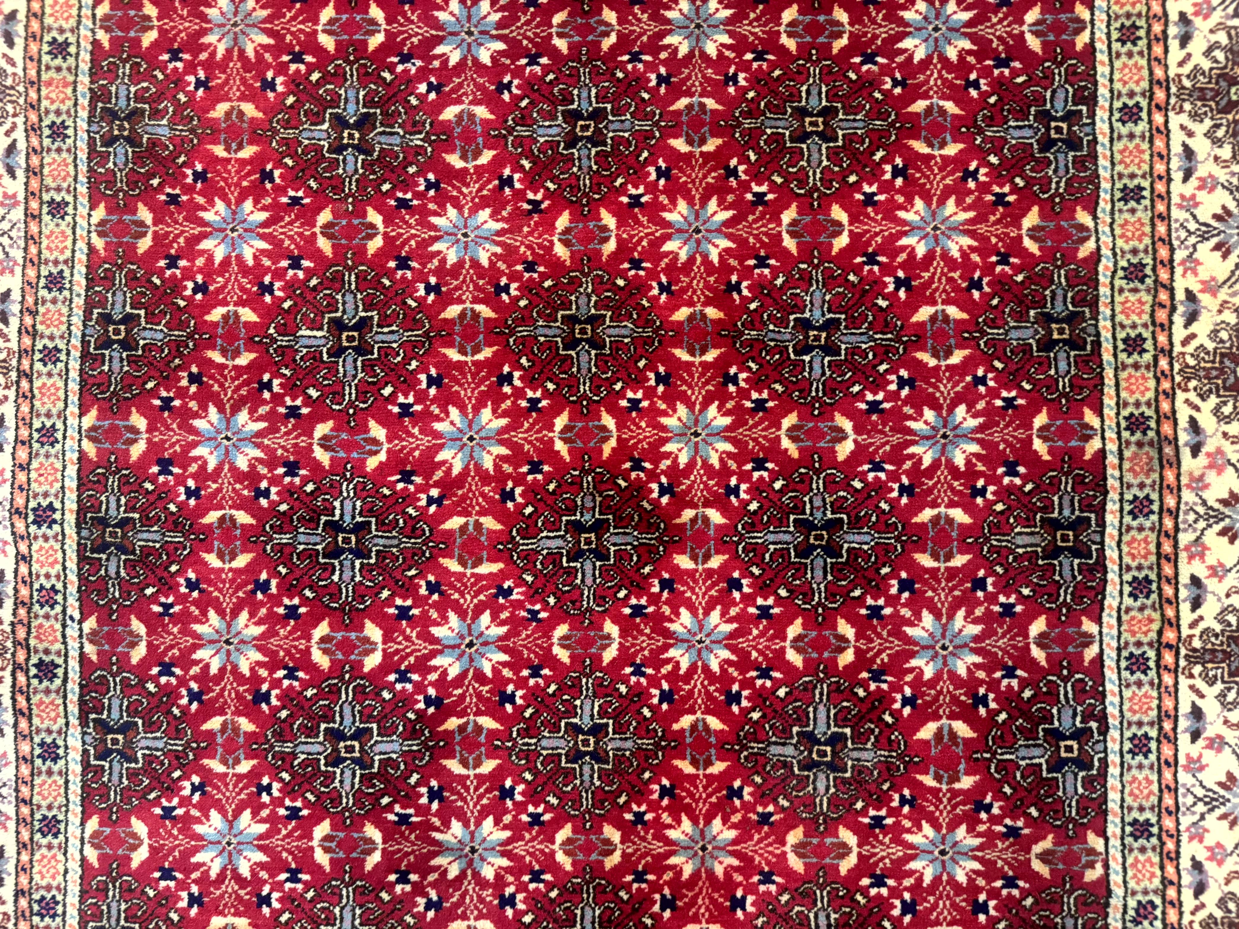 Turkish Sivas Rug 4x6, Red and Cream, Allover Design, Handmade Vintage - Image 4