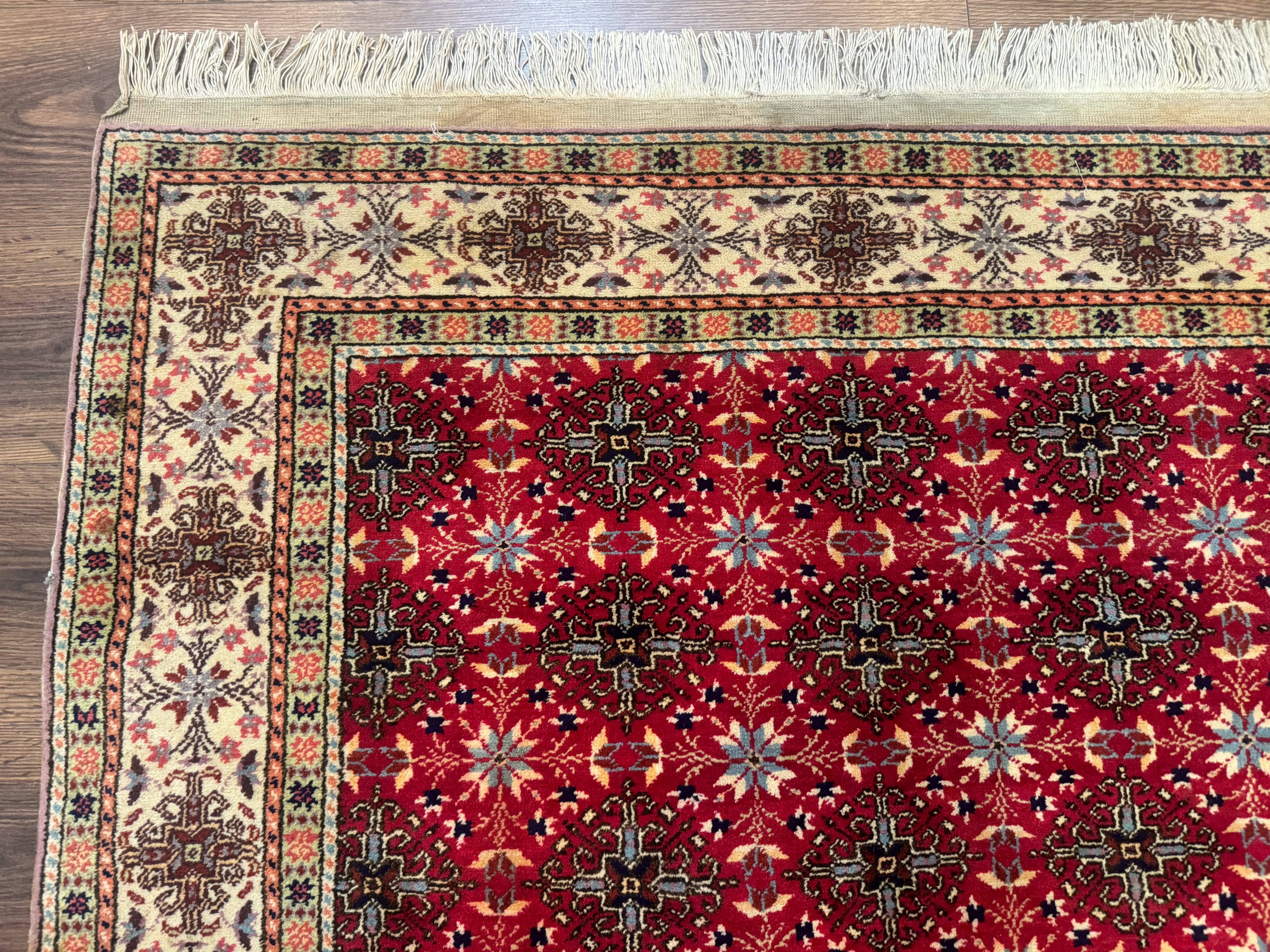 Turkish Sivas Rug 4x6, Red and Cream, Allover Design, Handmade Vintage - Image 6