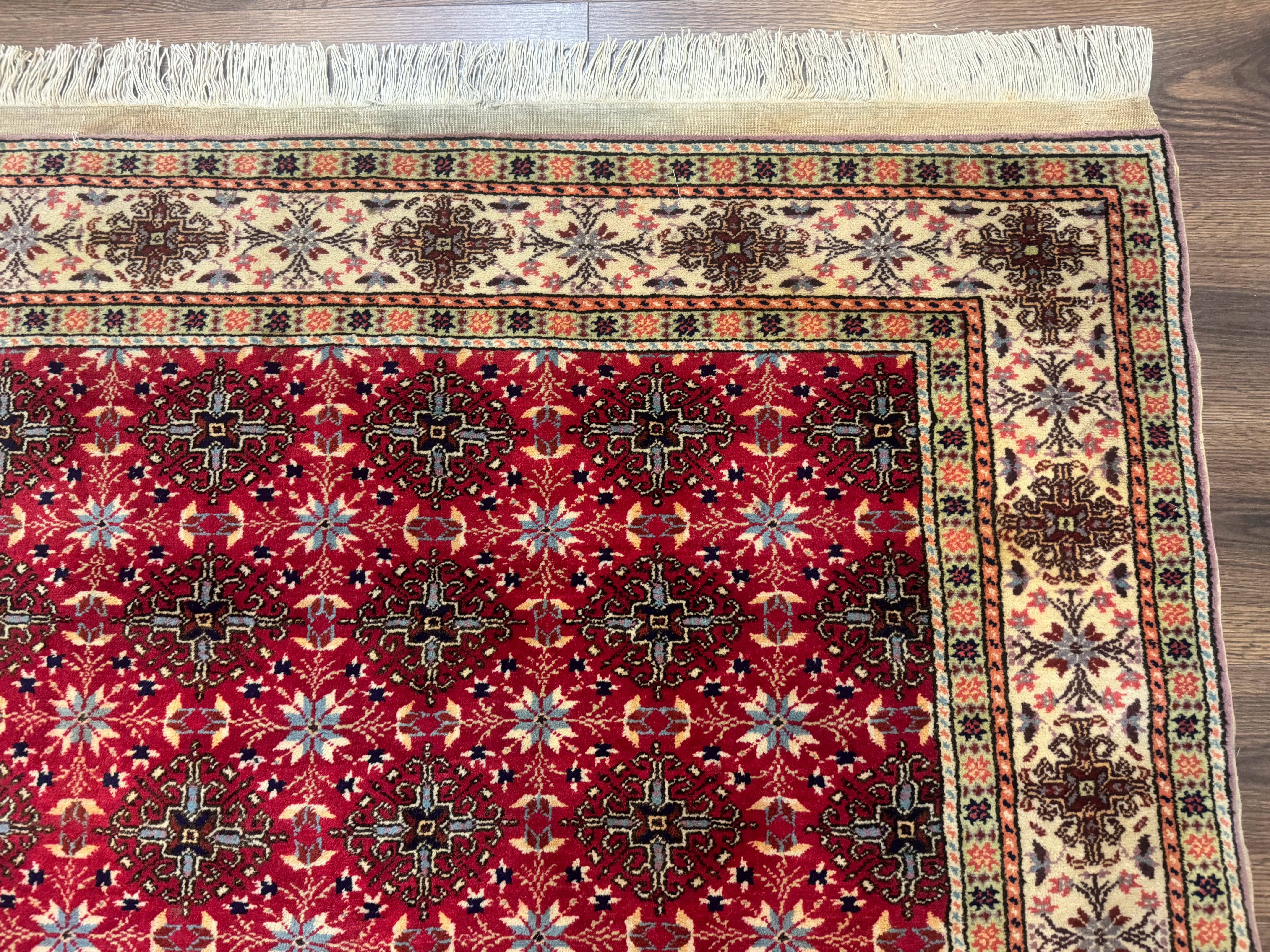 Turkish Sivas Rug 4x6, Red and Cream, Allover Design, Handmade Vintage - Image 7