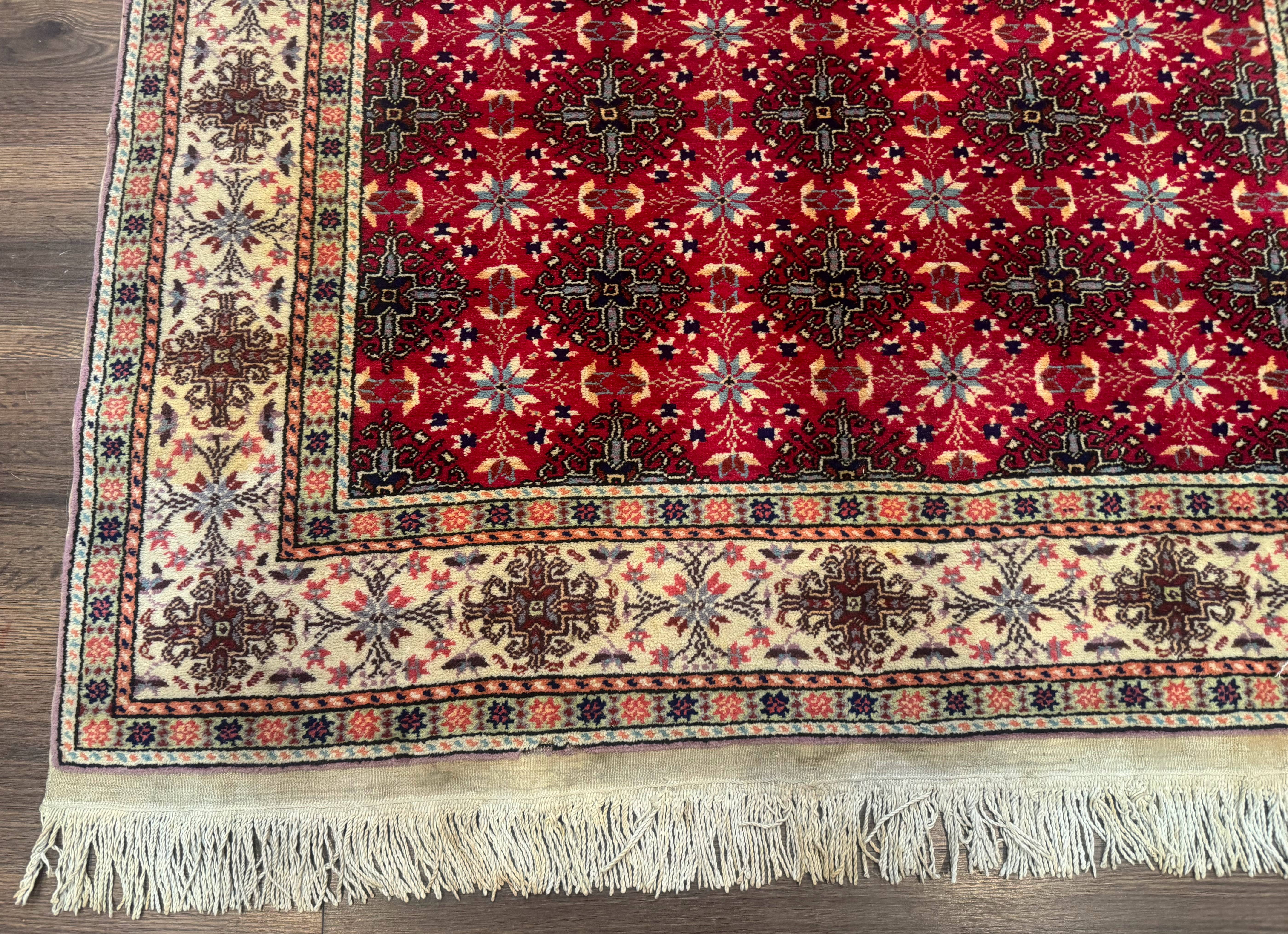 Turkish Sivas Rug 4x6, Red and Cream, Allover Design, Handmade Vintage - Image 8