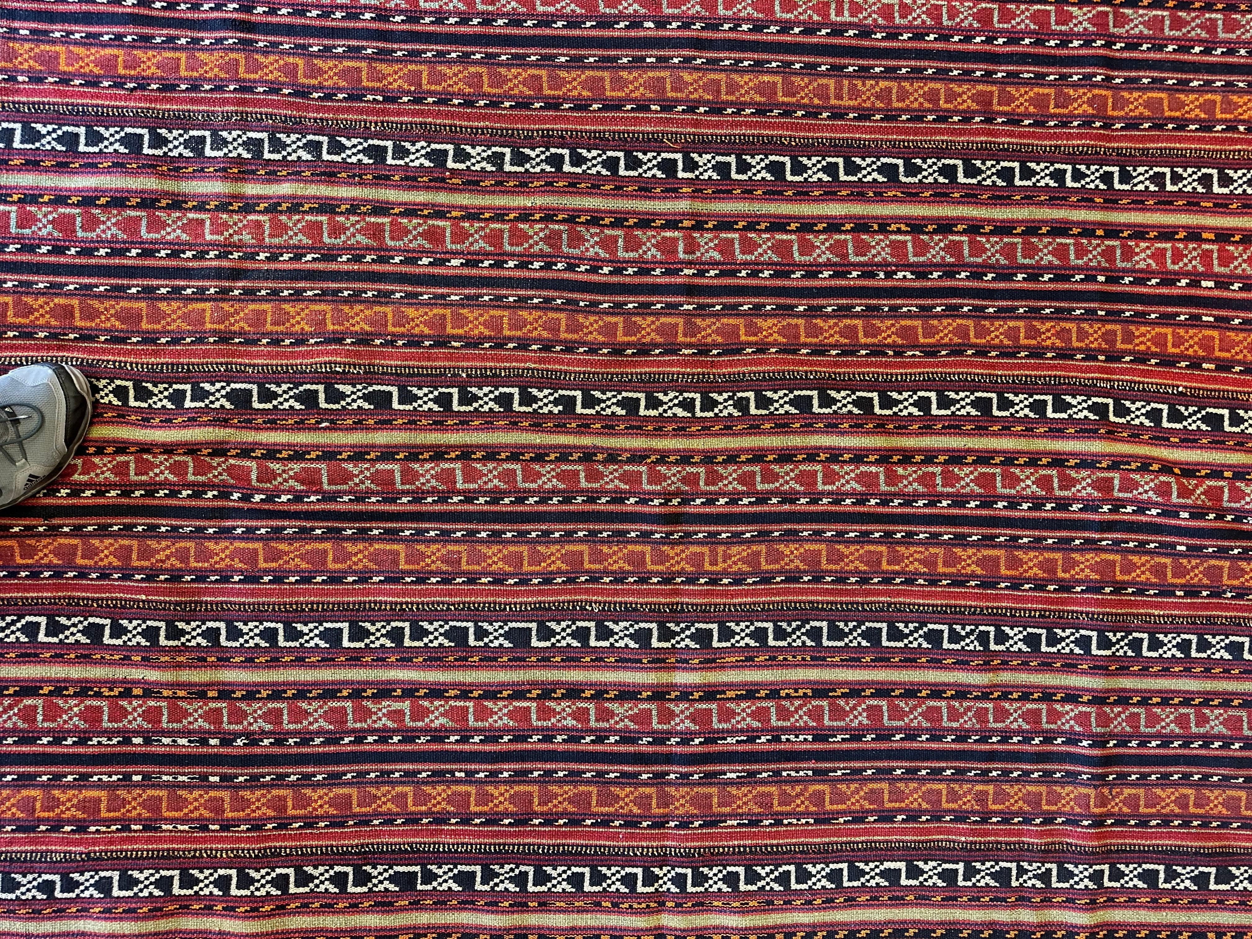 UNIQUE Antique Square Azerbijani Shahsavan Jajim Rug 6’4” x 6’8” - Image 10