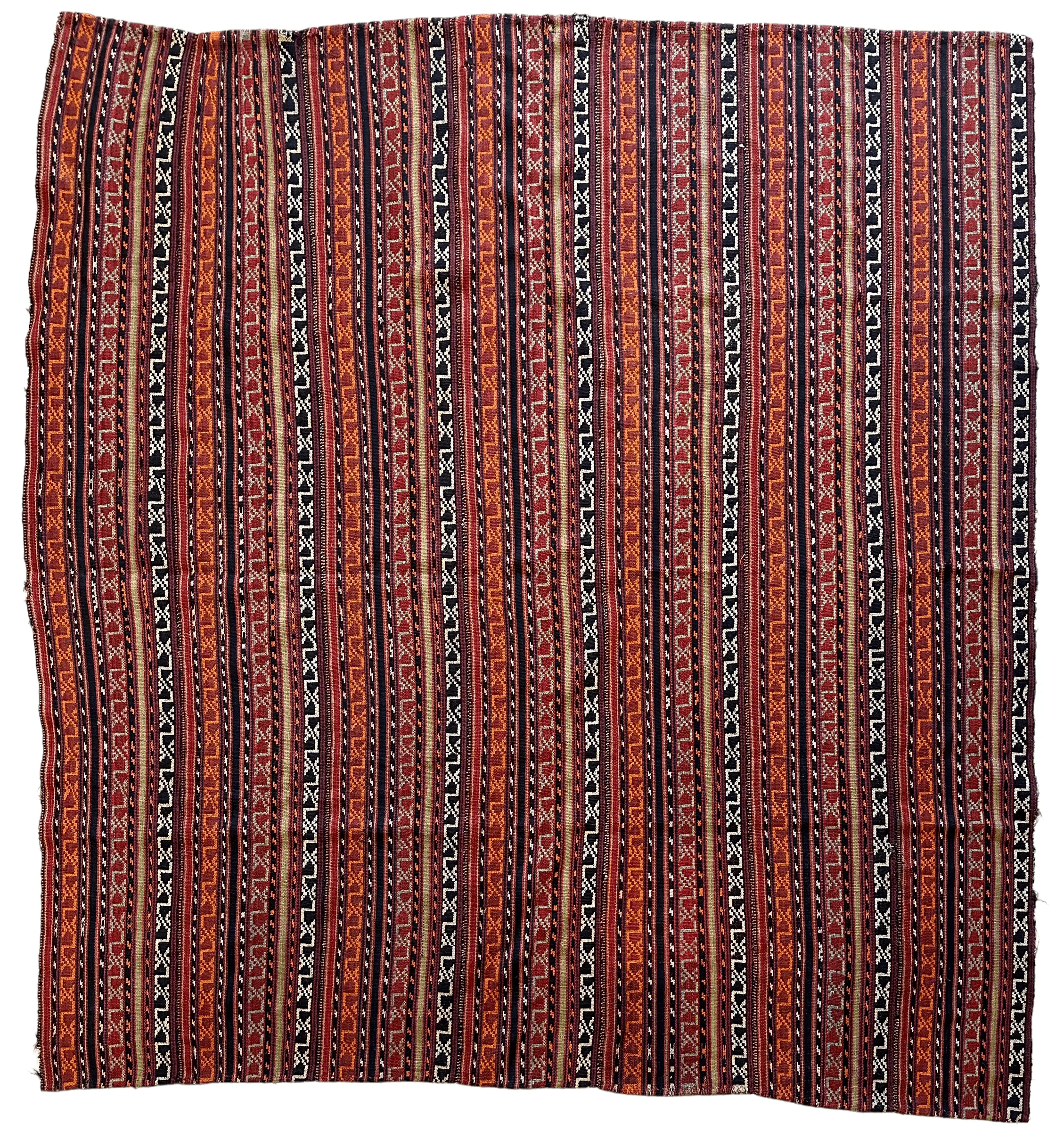 UNIQUE Antique Square Azerbijani Shahsavan Jajim Rug 6’4” x 6’8” - Image 13