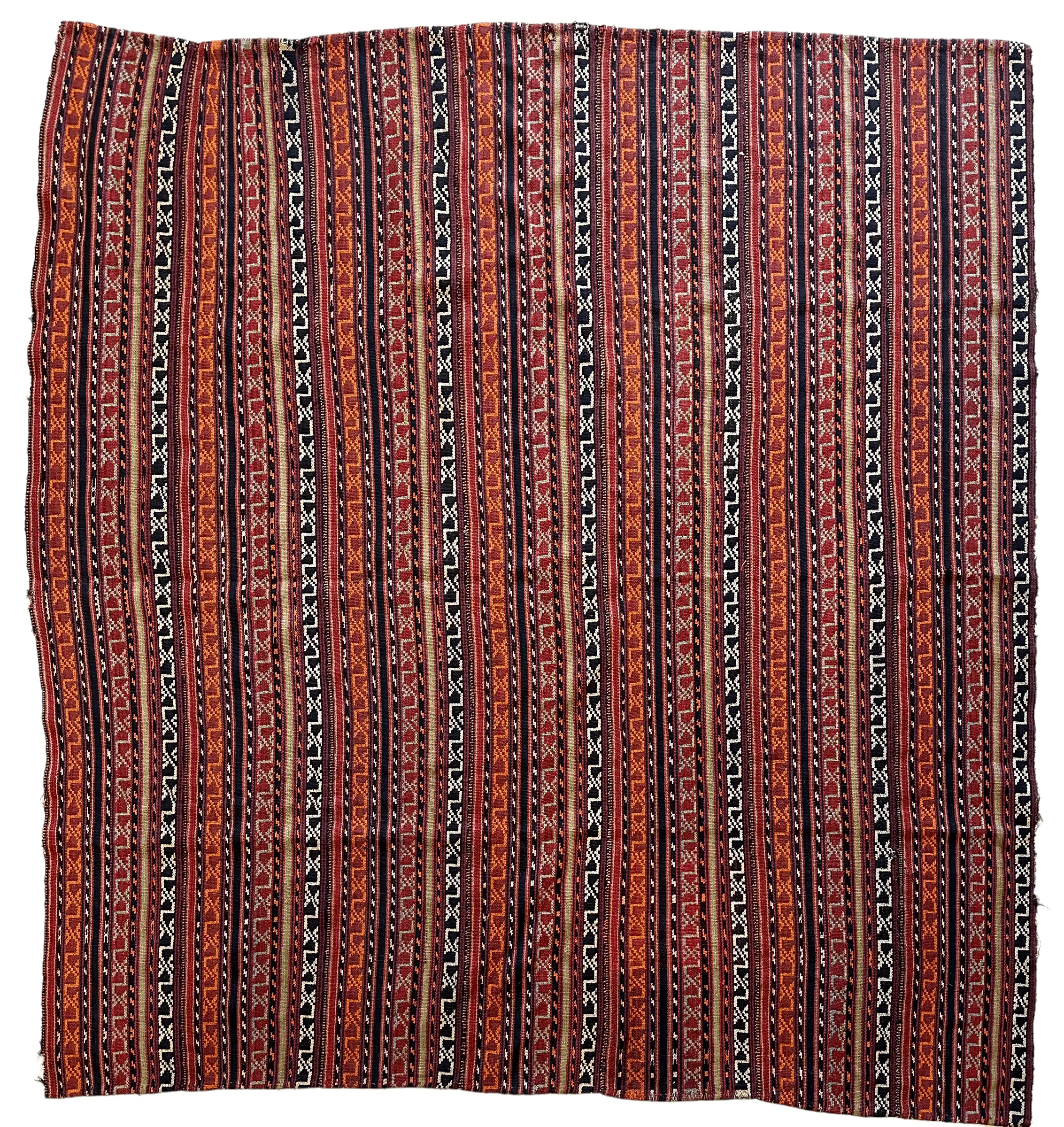 UNIQUE Antique Square Azerbijani Shahsavan Jajim Rug 6’4” x 6’8” - Image 14