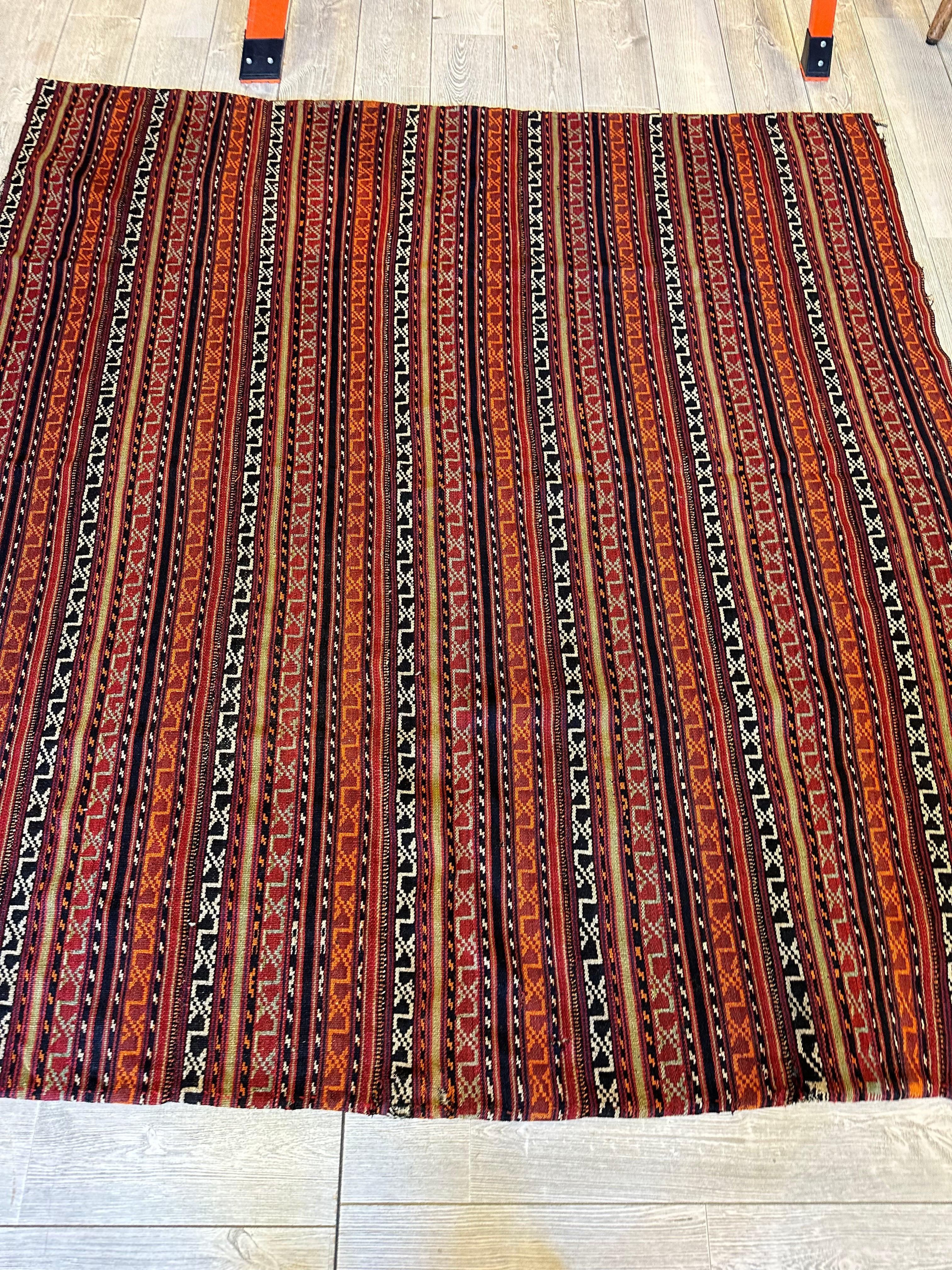 UNIQUE Antique Square Azerbijani Shahsavan Jajim Rug 6’4” x 6’8” - Image 15