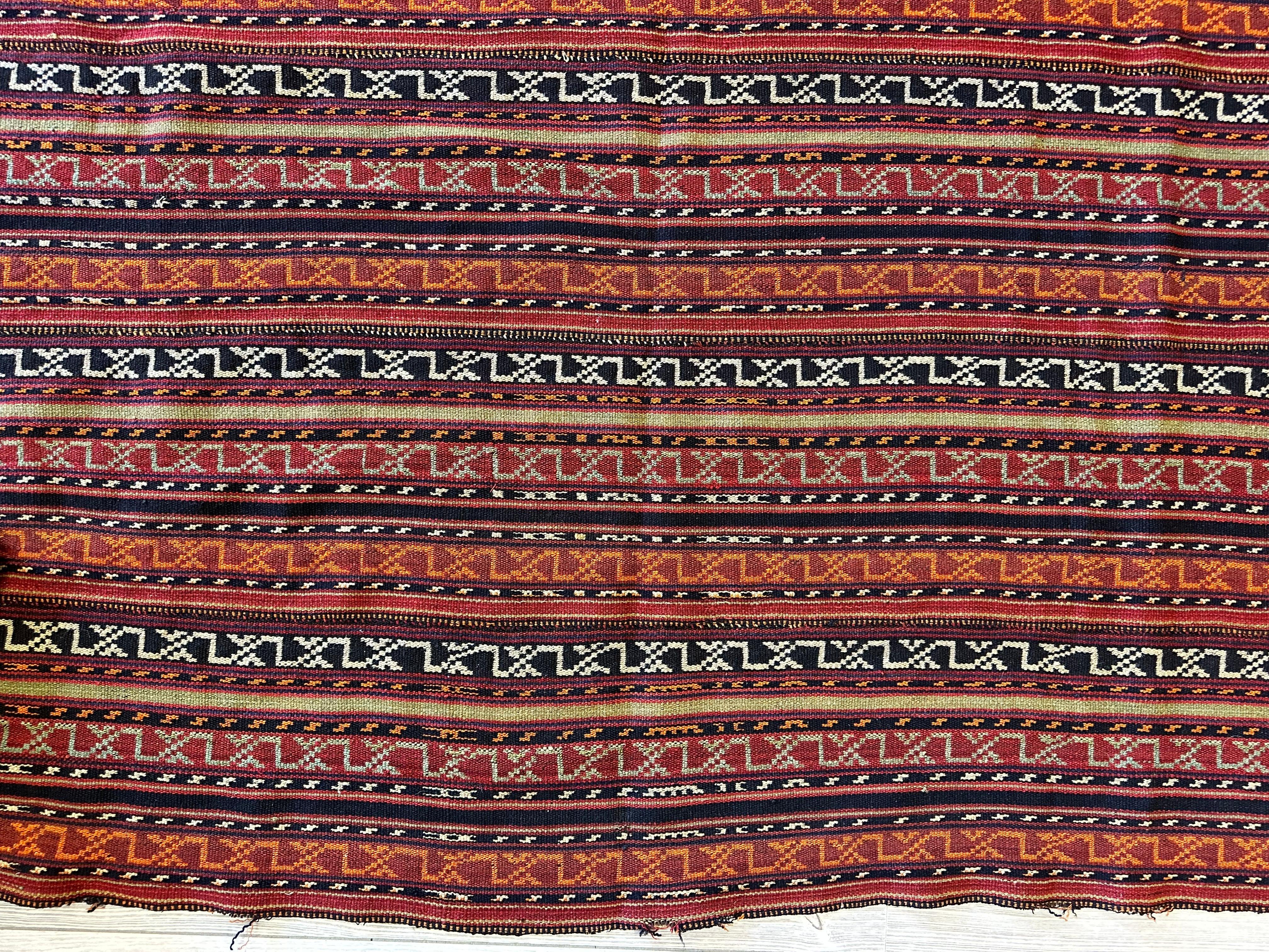 UNIQUE Antique Square Azerbijani Shahsavan Jajim Rug 6’4” x 6’8” - Image 16