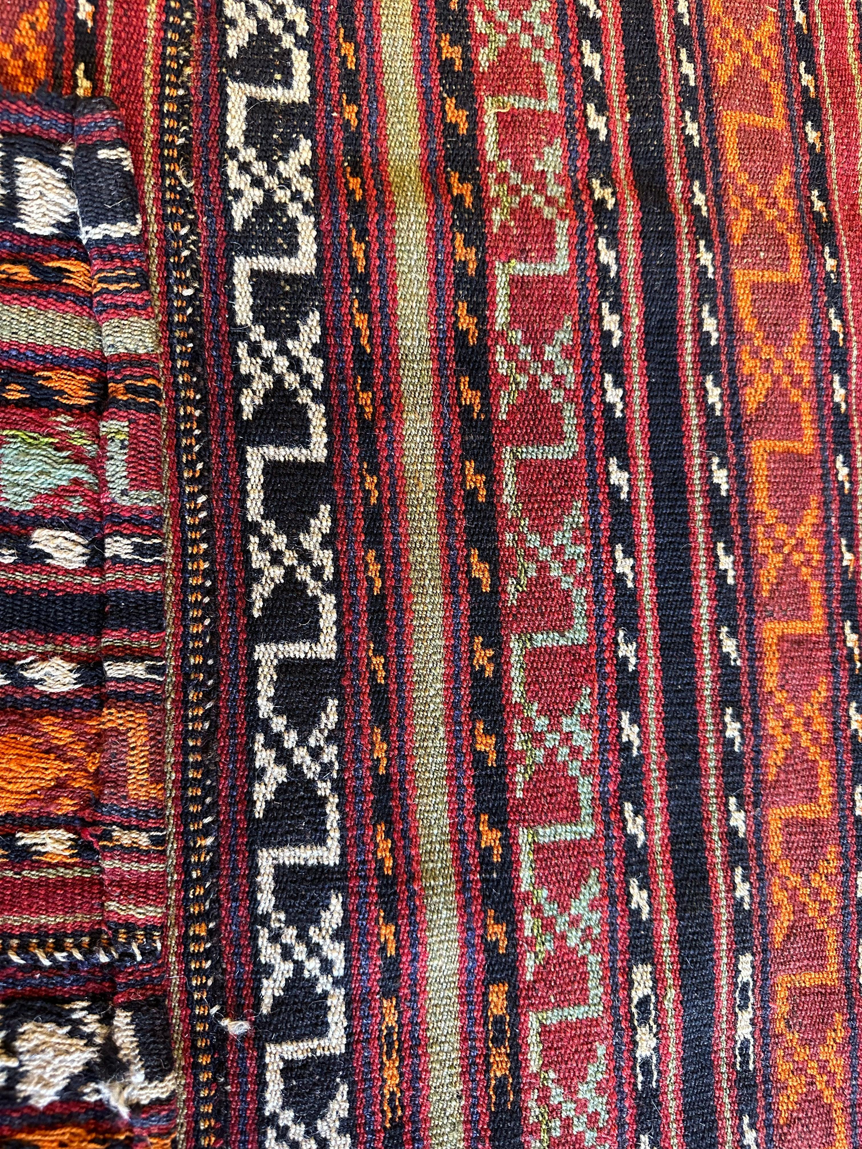 UNIQUE Antique Square Azerbijani Shahsavan Jajim Rug 6’4” x 6’8” - Image 17