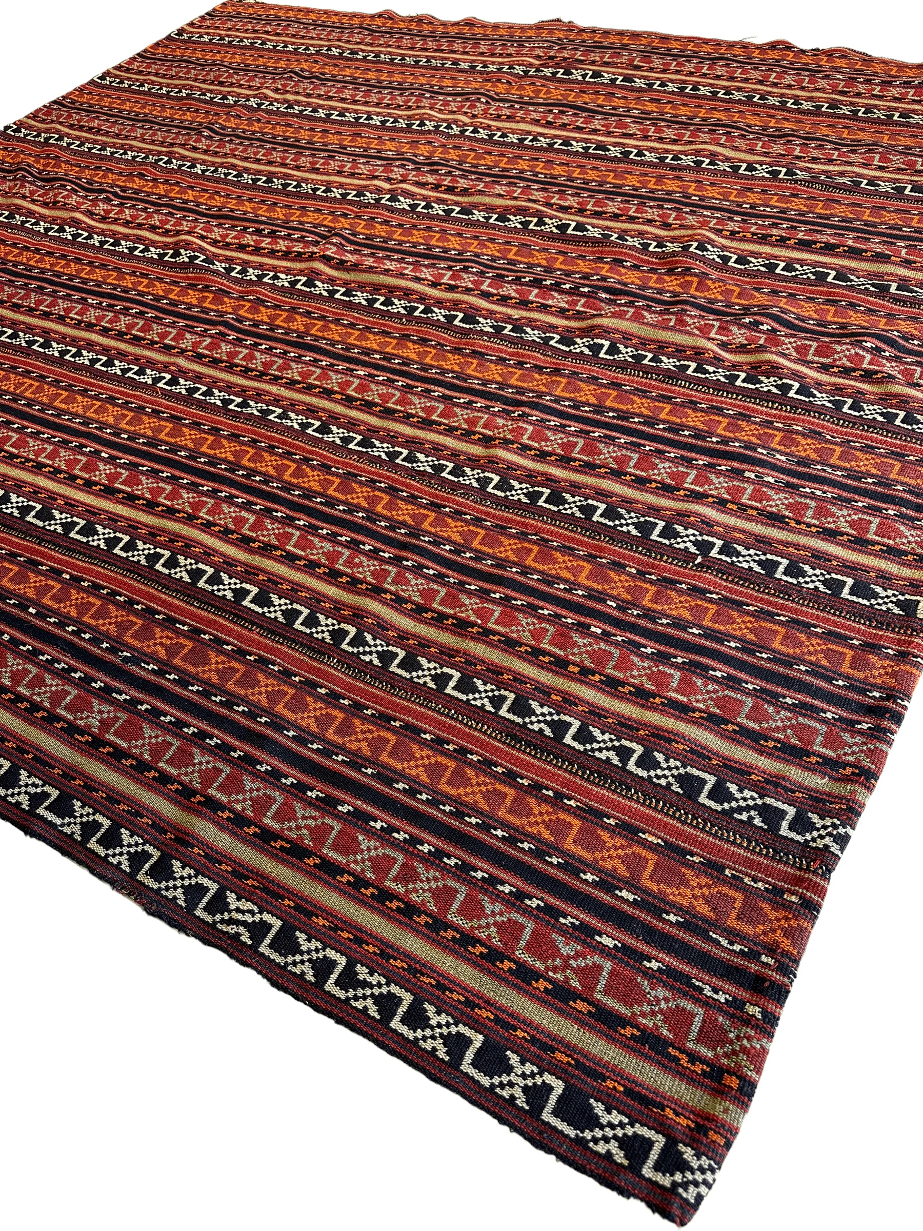 UNIQUE Antique Square Azerbijani Shahsavan Jajim Rug 6’4” x 6’8” - Image 2